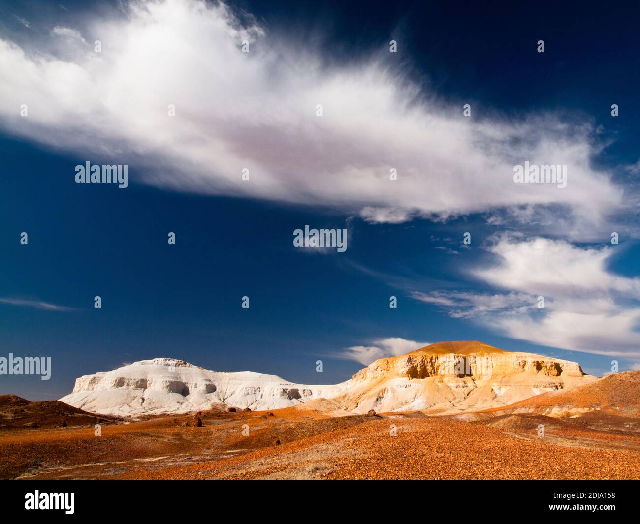 Il Castello (o 'Salt & Pepper'), Kanku Breakaways Conservation Park, Coober Pedy, Australia Meridionale Foto Stock