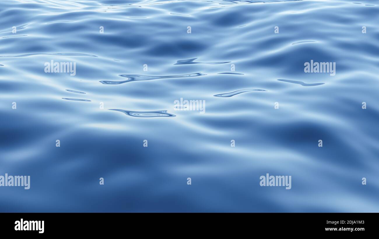 Il blu della superficie del mare con onde Foto Stock