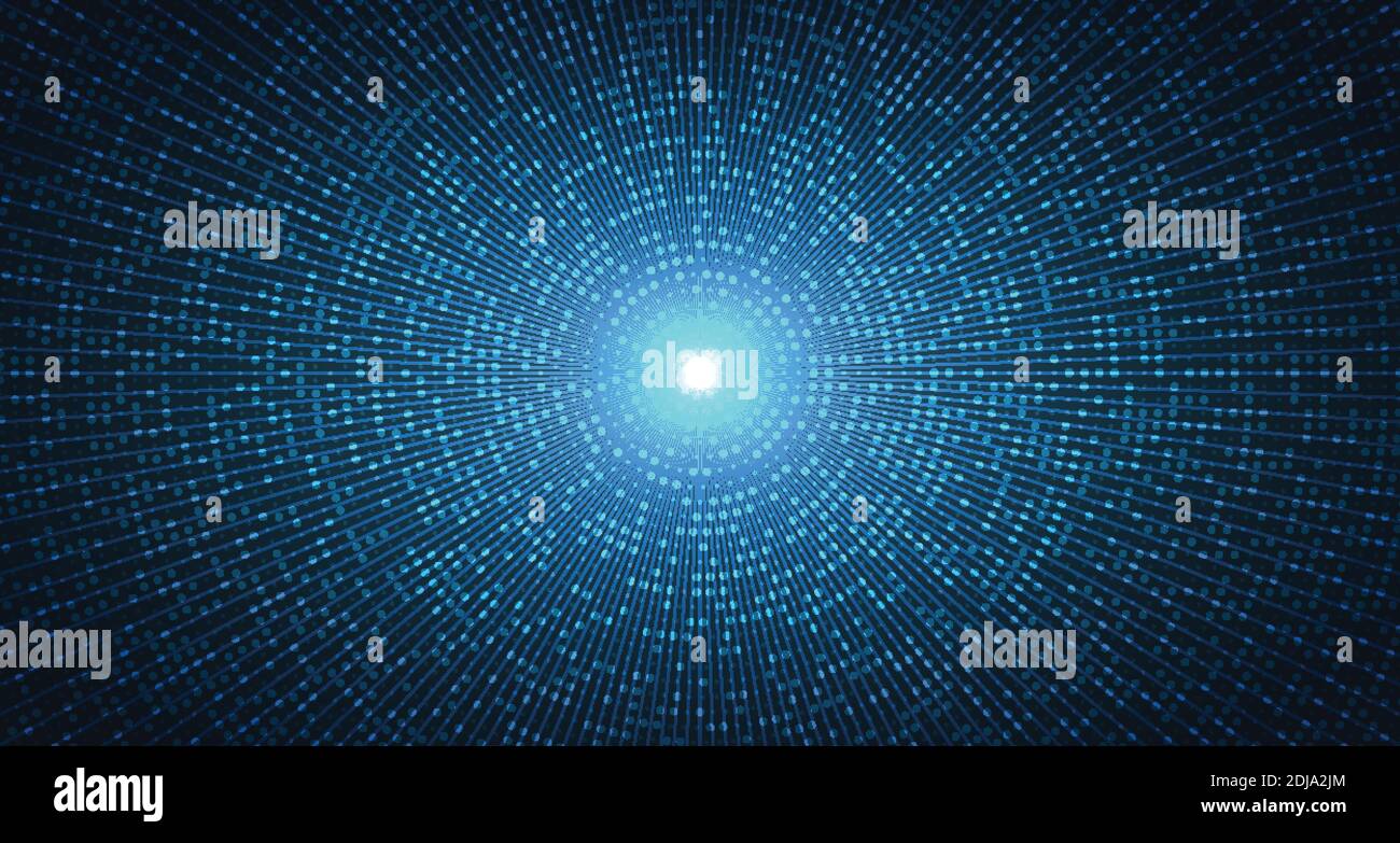 Disegno futuristico puntino blu astratto del centro dell'arte di sfondo. Da utilizzare per annunci, poster, modello, copertina. Illustrazione vettoriale eps10 Illustrazione Vettoriale