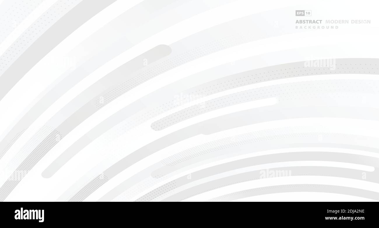 Disegno astratto di motivi ondulati di linea rotonda bianca del movimento dell'elemento con sfondo di disegno a mezzitoni. Da utilizzare per annunci, poster, grafica, design di modelli, stampa. Illustrazione Vettoriale