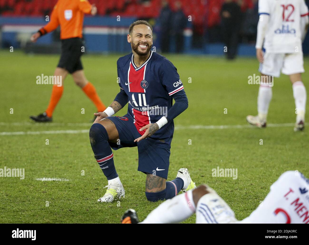 Neymar Jr del PSG durante il campionato francese Ligue 1 Partita di calcio tra Paris Saint-Germain (PSG) e Olympique Lyonnais / LM Foto Stock
