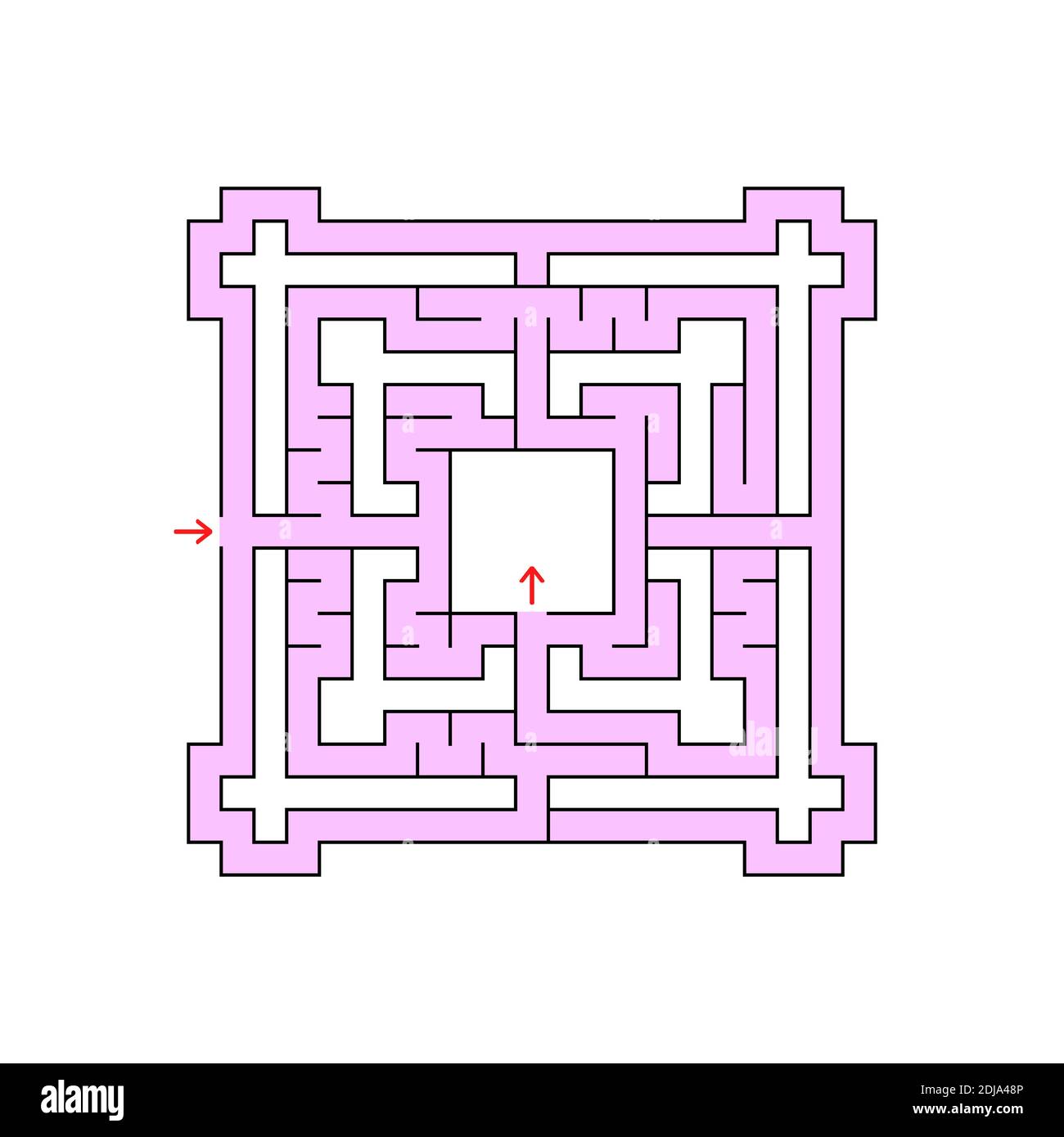 Labirinto poligonale astratto di forma fantastica. Illustrazione vettoriale isolata su sfondo bianco Illustrazione Vettoriale