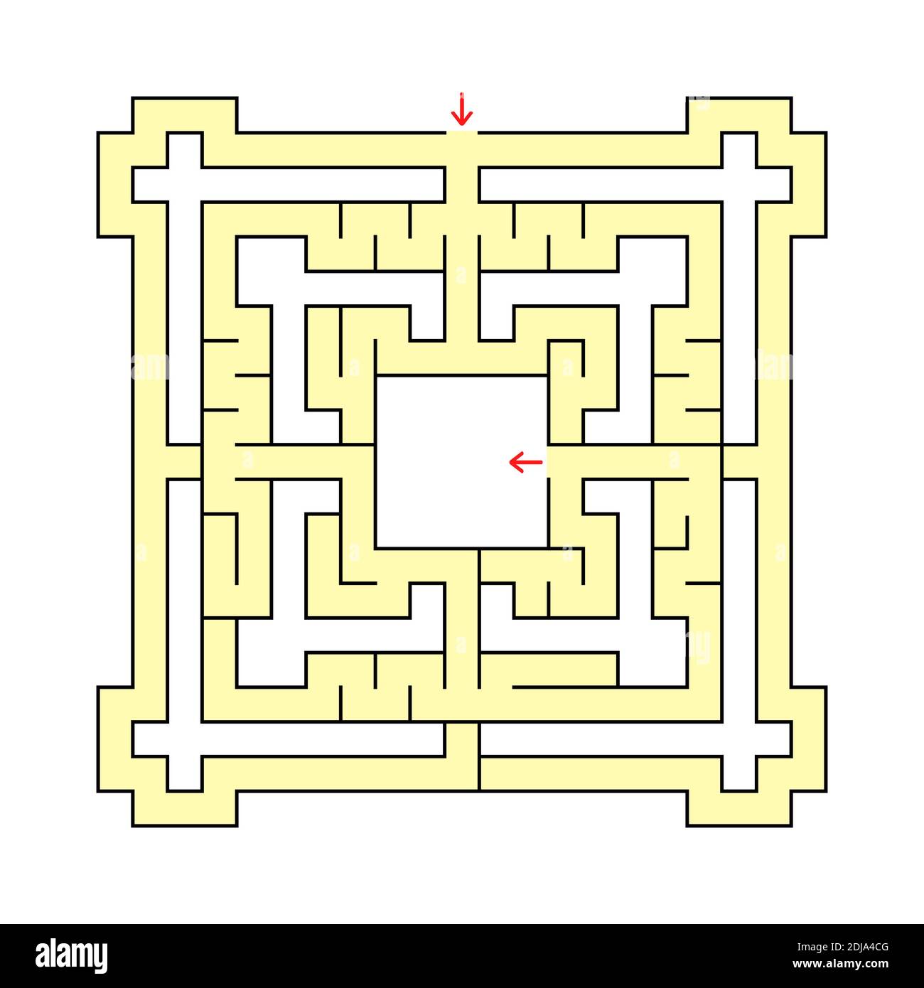 Labirinto poligonale astratto di forma fantastica. Illustrazione vettoriale isolata su sfondo bianco Illustrazione Vettoriale
