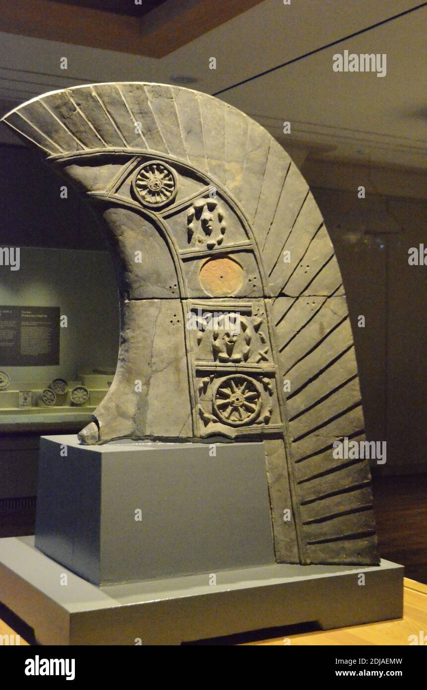 Tegola ricurva dal Gyeongju National Museum, Corea del Sud Foto Stock