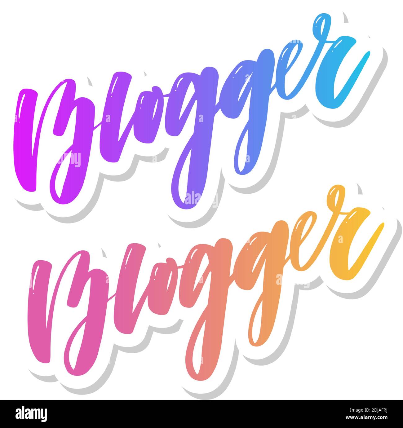 Carta scritta disegnata a mano. L'iscrizione: Blogger. Design perfetto per biglietti d'auguri, poster, T-shirt, striscioni, stampa Illustrazione Vettoriale