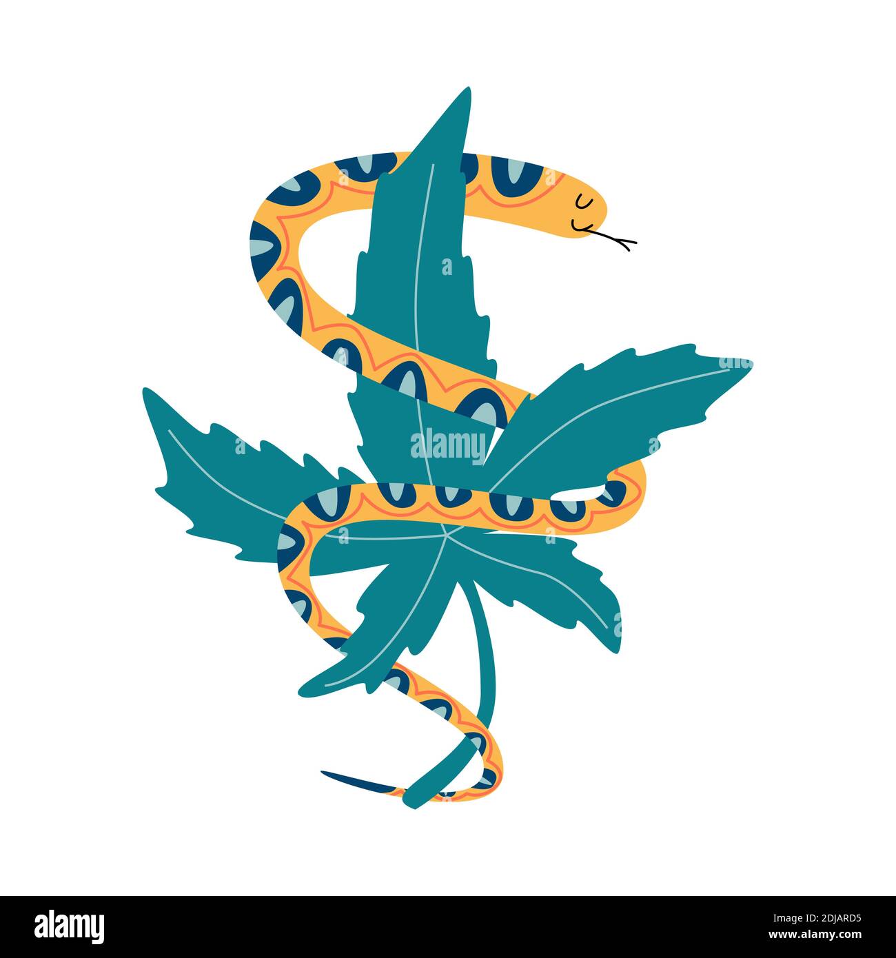 Serpente con marijuana. Logo per la società di cannabis Illustrazione Vettoriale