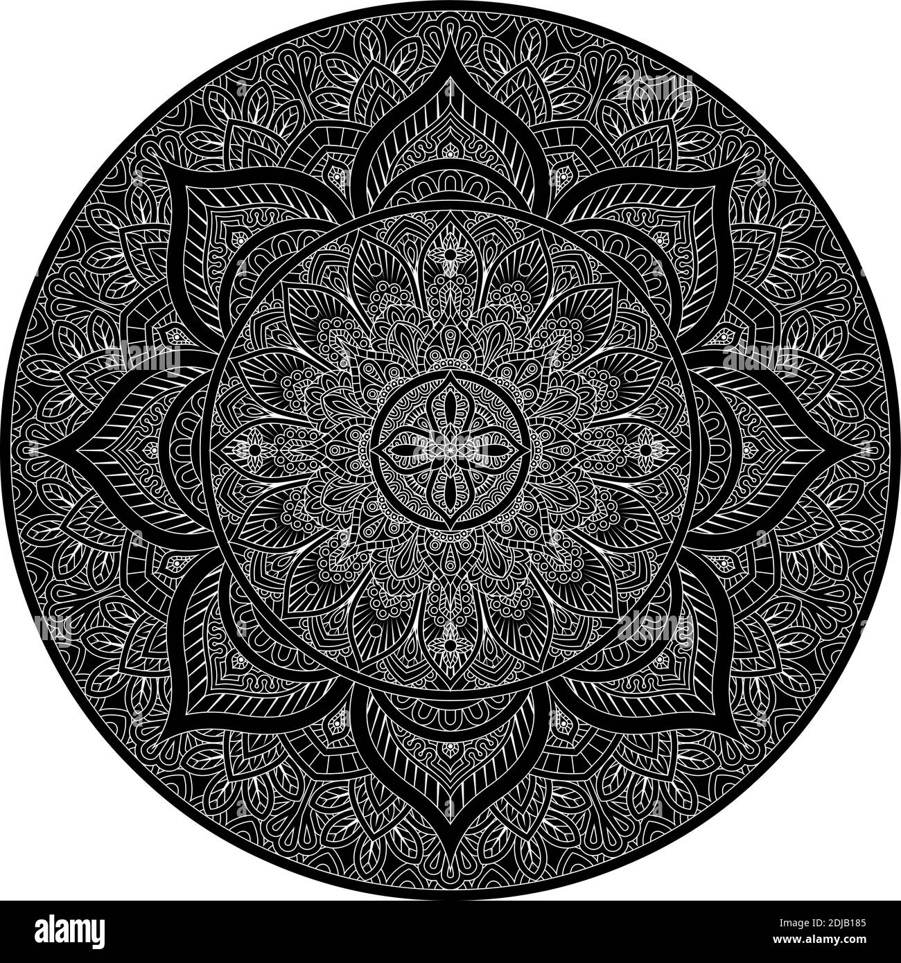 Motivo del motivo Mandala Art Ornament Design elemento Illustrazione Vettoriale