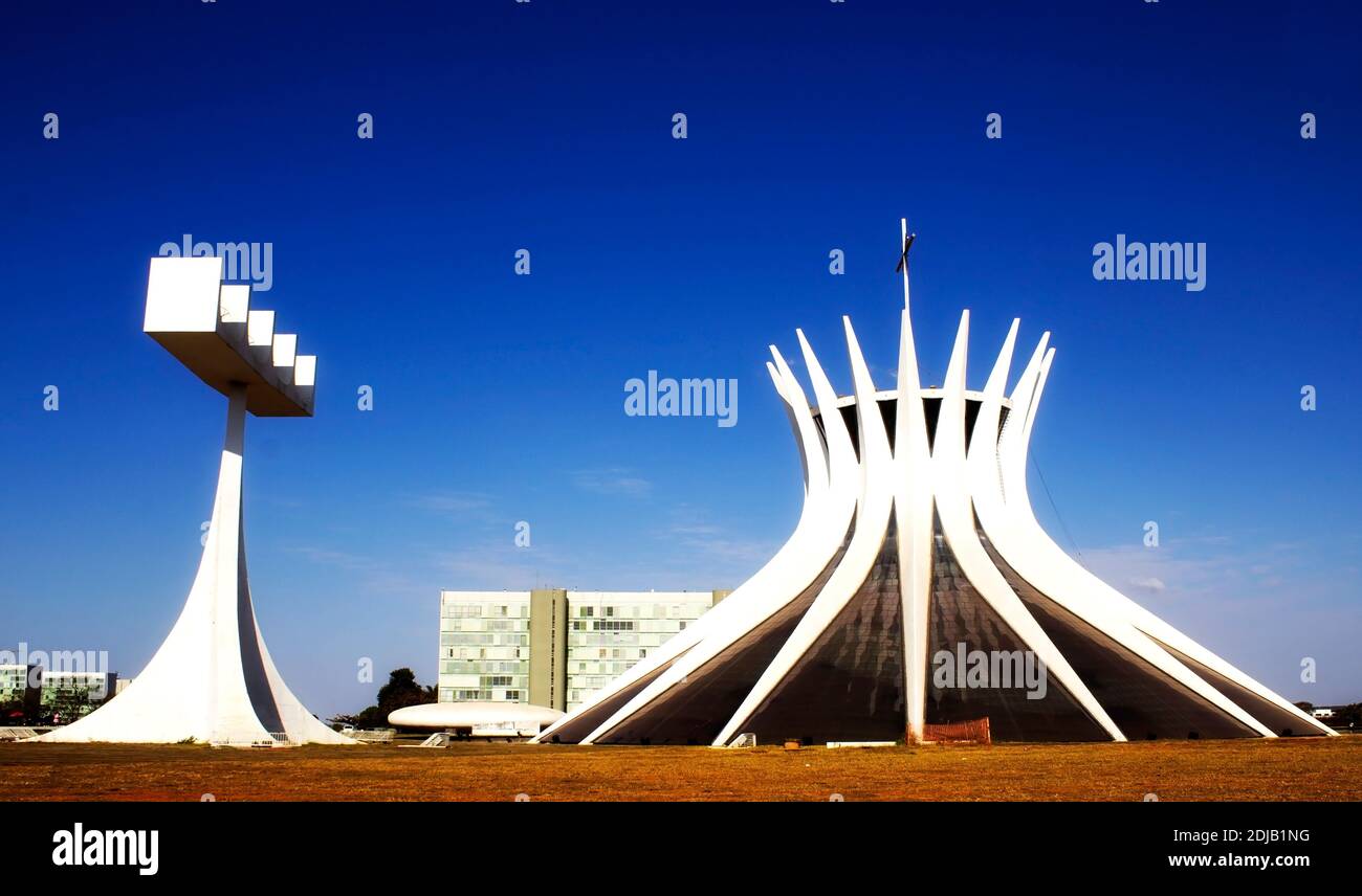 Brasilia, DF, Brasile - 22 agosto 2020: La Cattedrale di Brasília (Cattedrale Metropolitan di Brasília) è la cattedrale cattolica romana che serve Brasí Foto Stock