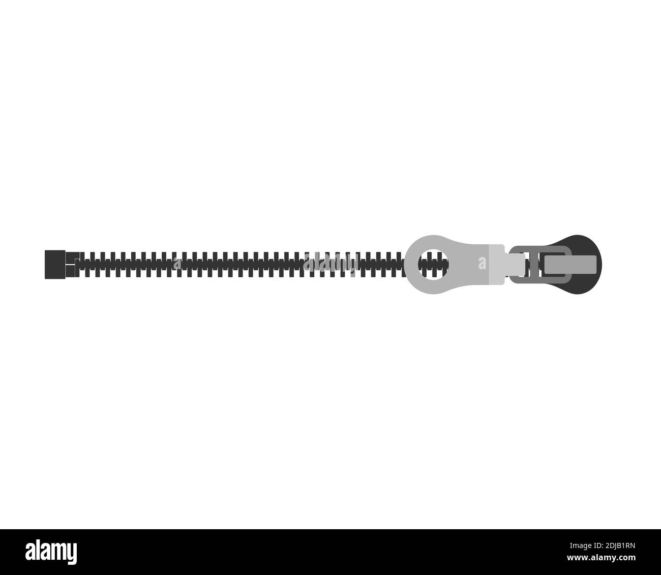 Cerniera. Zip chiusa in stile piatto. Illustrazione vettoriale isolata su sfondo bianco Illustrazione Vettoriale