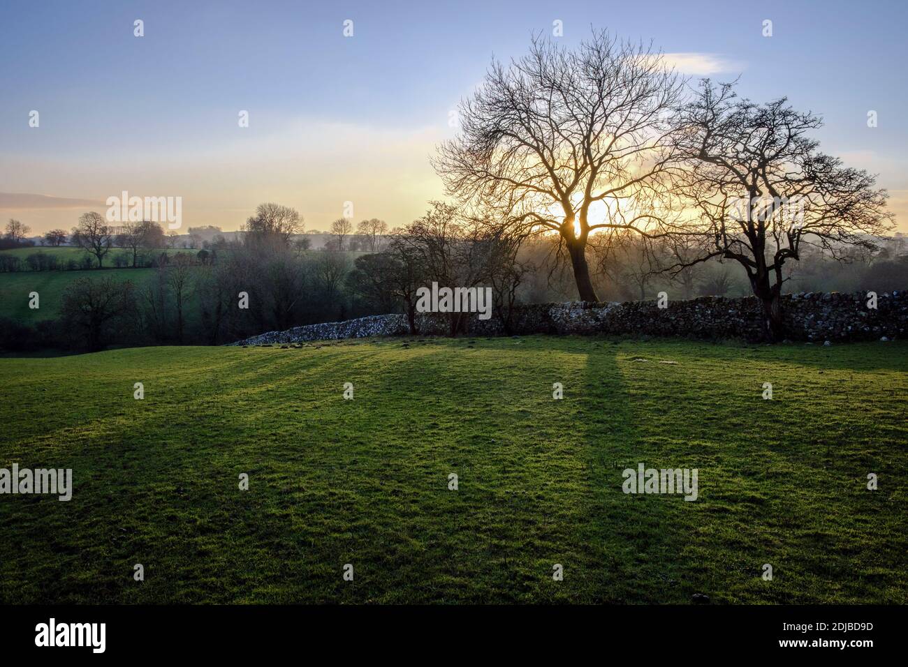 Tramonto a Parwich, Peak District National Park, Derbyshire Foto Stock