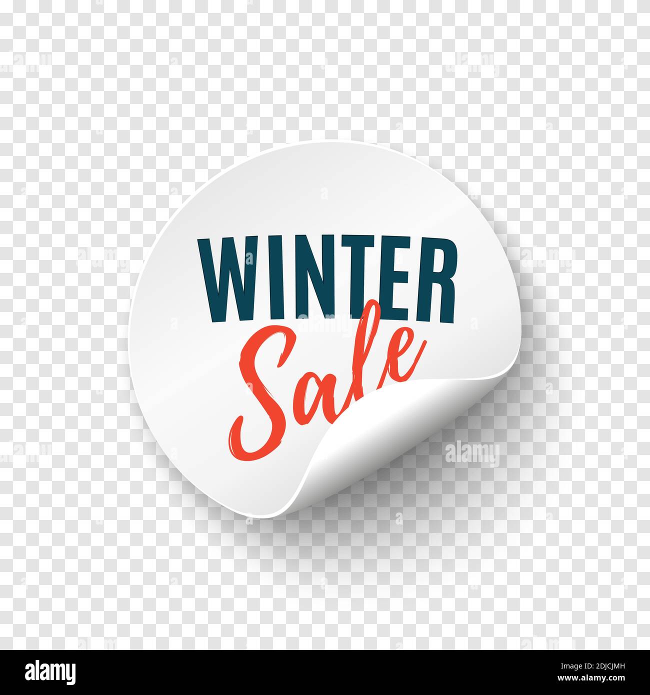 Vendita invernale banner rotondo. Modello di tag prezzo. Badge promozionale. Illustrazione Vettoriale