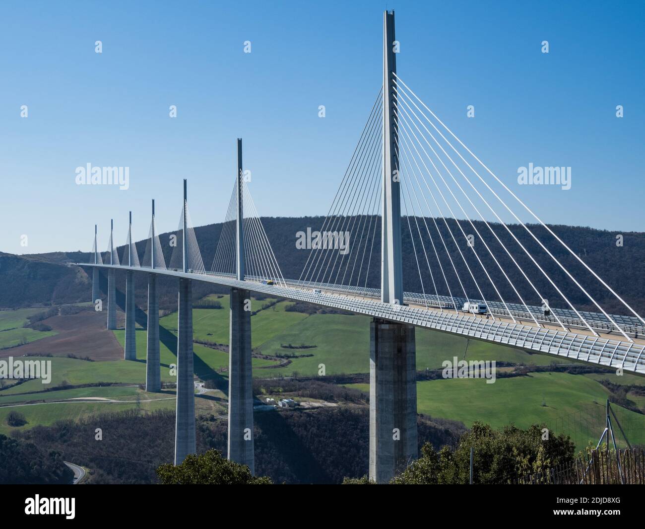 Il viadotto di Millau, Millau-Creissels, Aveyron, Francia Foto Stock