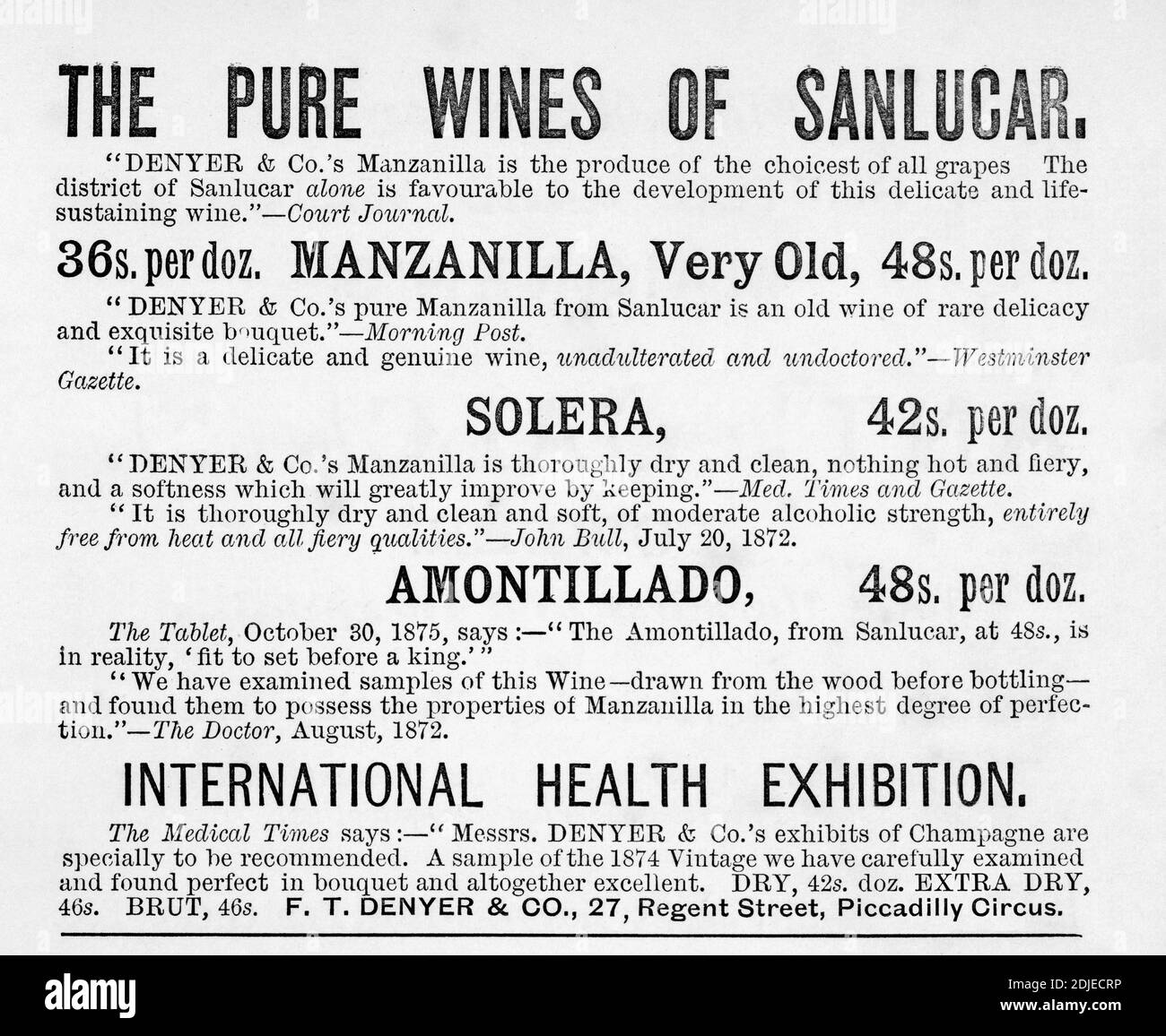 1886, annuncio di vino stampato del 19 ° secolo. Storia della pubblicità, commercio del vino Vittoriano britannico. Foto Stock