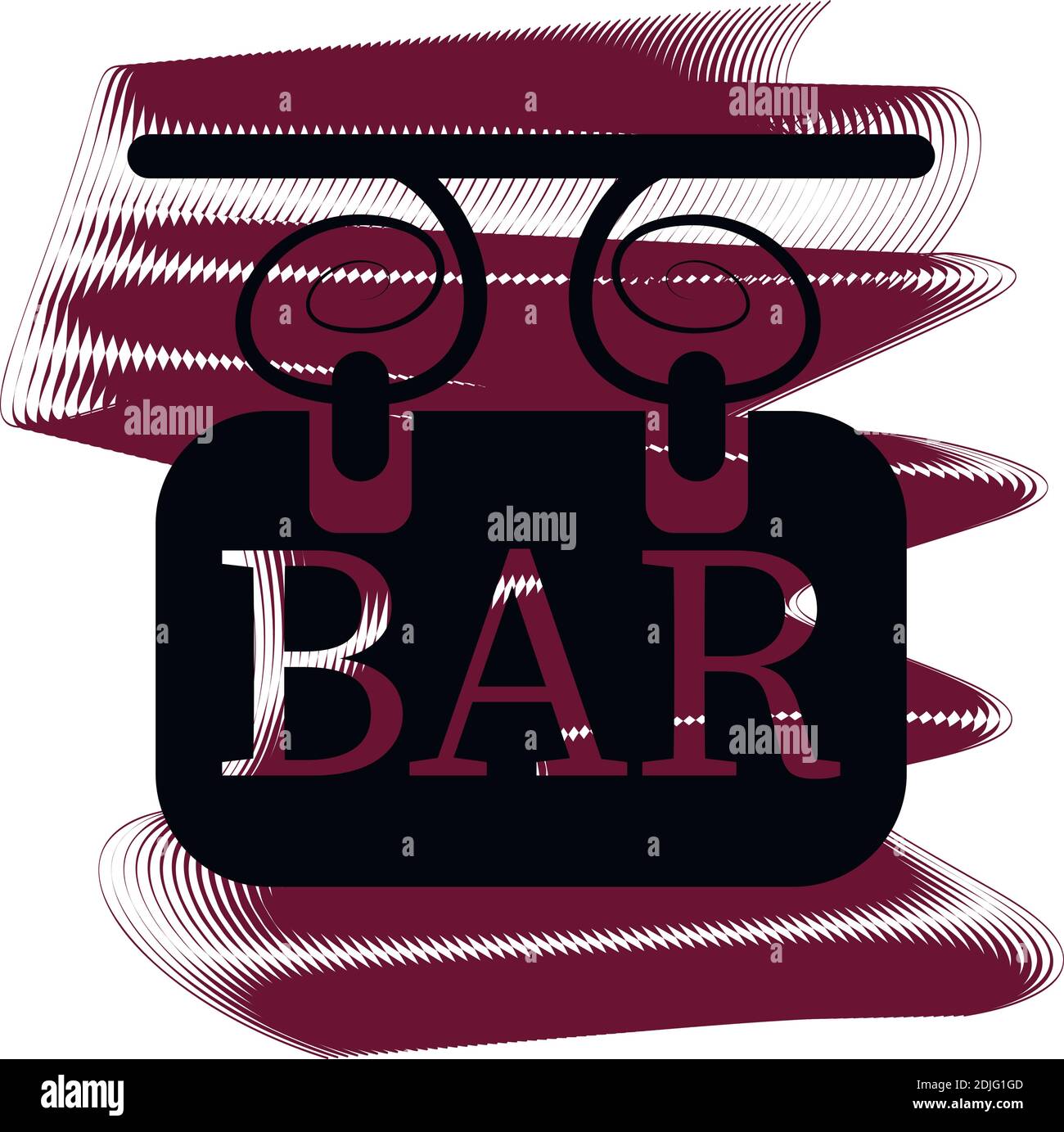 Icona del cartello con la barra di un set. Icona su increspature vinose isolate su backgrond bianco. EPS vettoriale 10. Illustrazione Vettoriale
