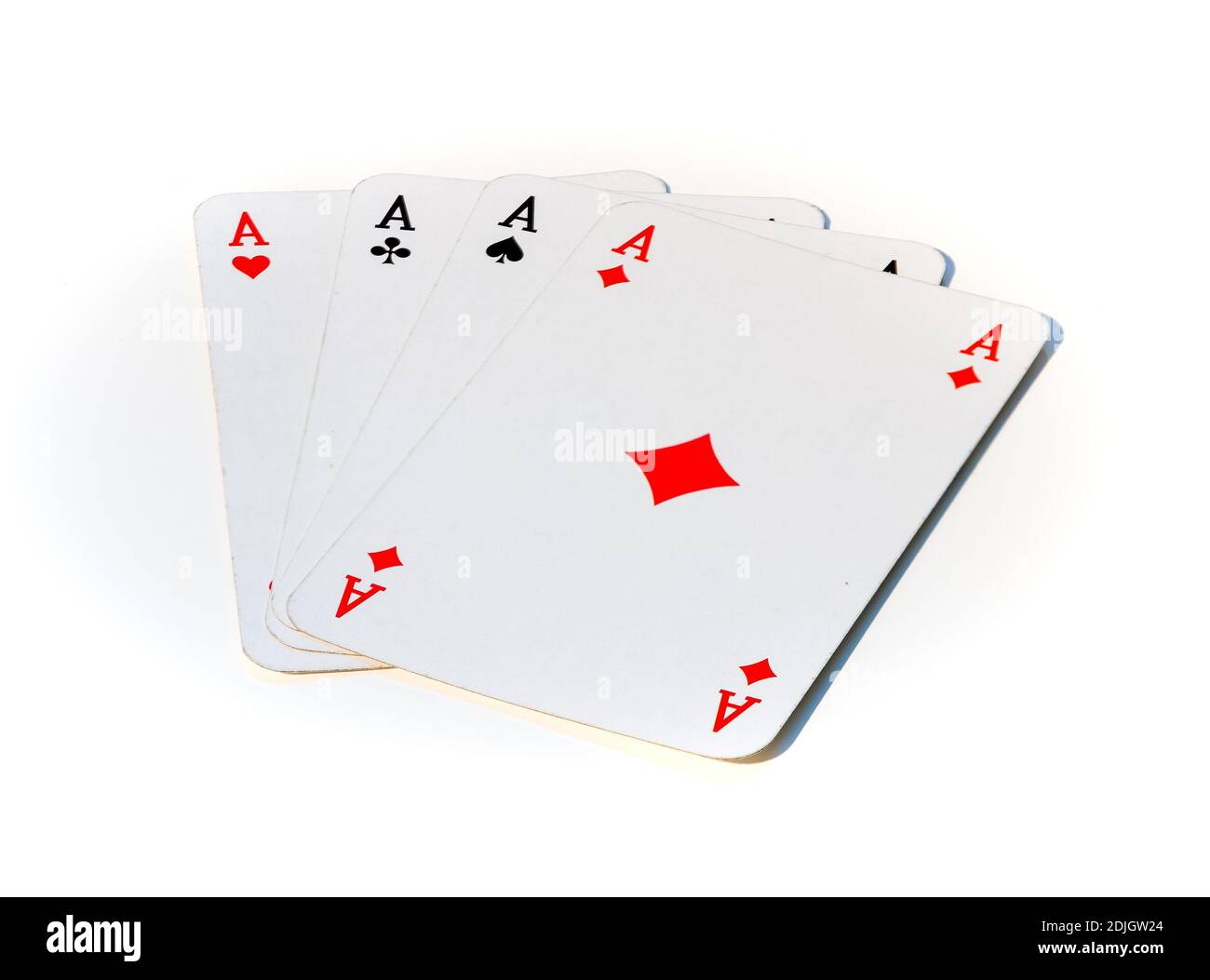 Un'immagine di quattro assi, vale a dire carte da gioco. Foto Stock