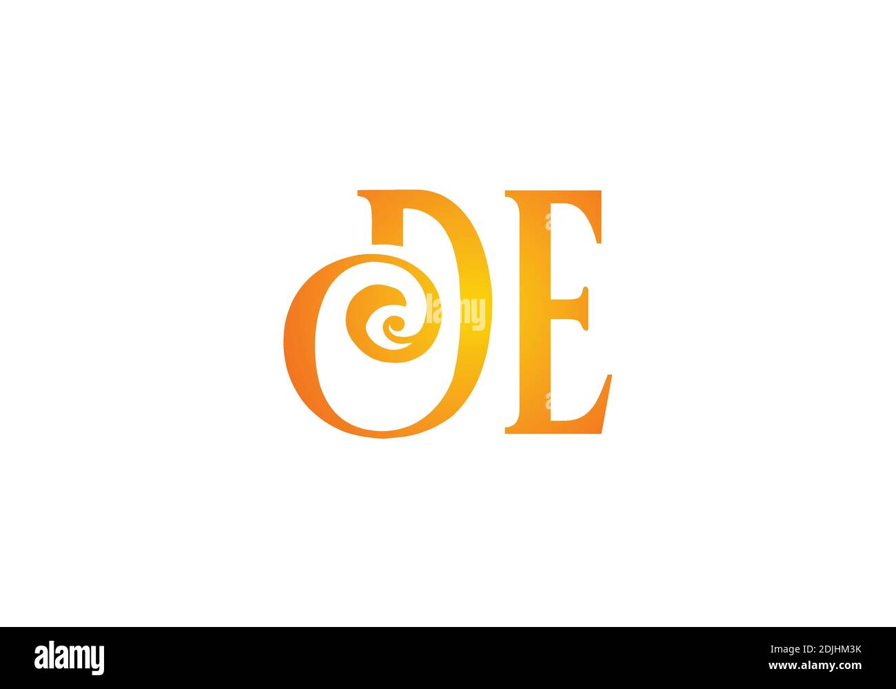 D e simbolo del segno della lettera. Lettera iniziale D e modello vettoriale di progettazione del logo. Logo monogramma Illustrazione Vettoriale