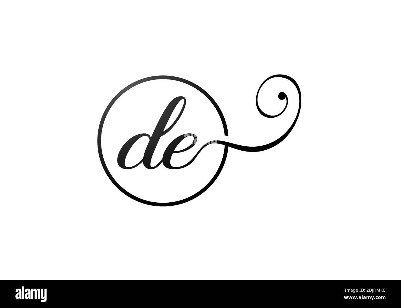 D e simbolo del segno della lettera. Lettera iniziale D e modello vettoriale di progettazione del logo. Logo monogramma Illustrazione Vettoriale