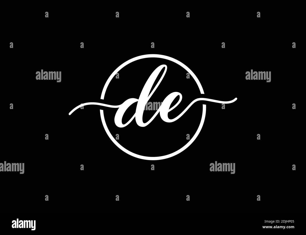 D e simbolo del segno della lettera. Lettera iniziale D e modello vettoriale di progettazione del logo. Logo monogramma Illustrazione Vettoriale