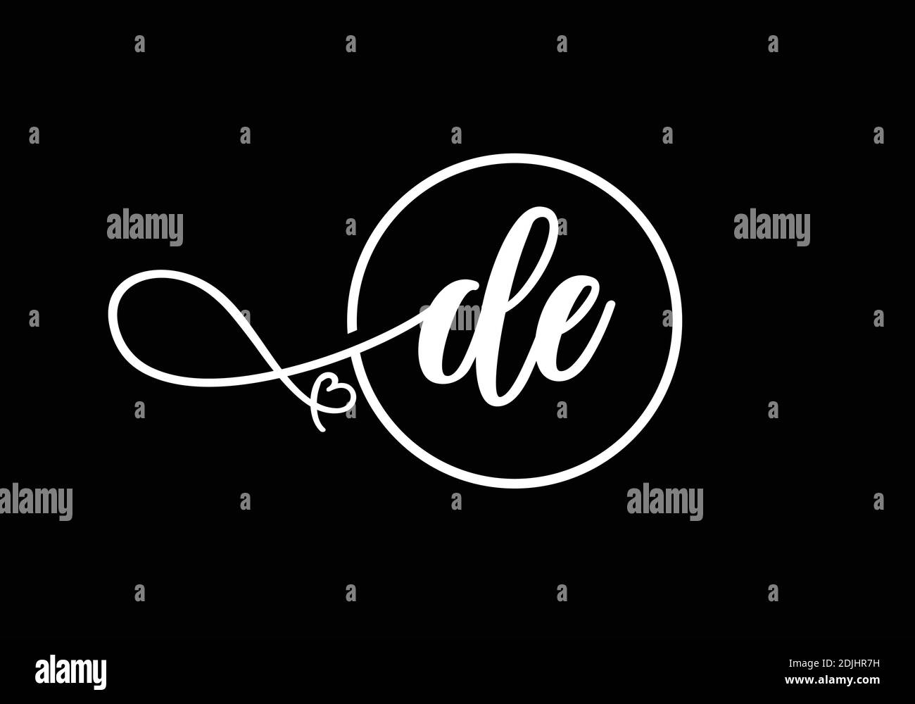 D e simbolo del segno della lettera. Lettera iniziale D e modello vettoriale di progettazione del logo. Logo monogramma Illustrazione Vettoriale