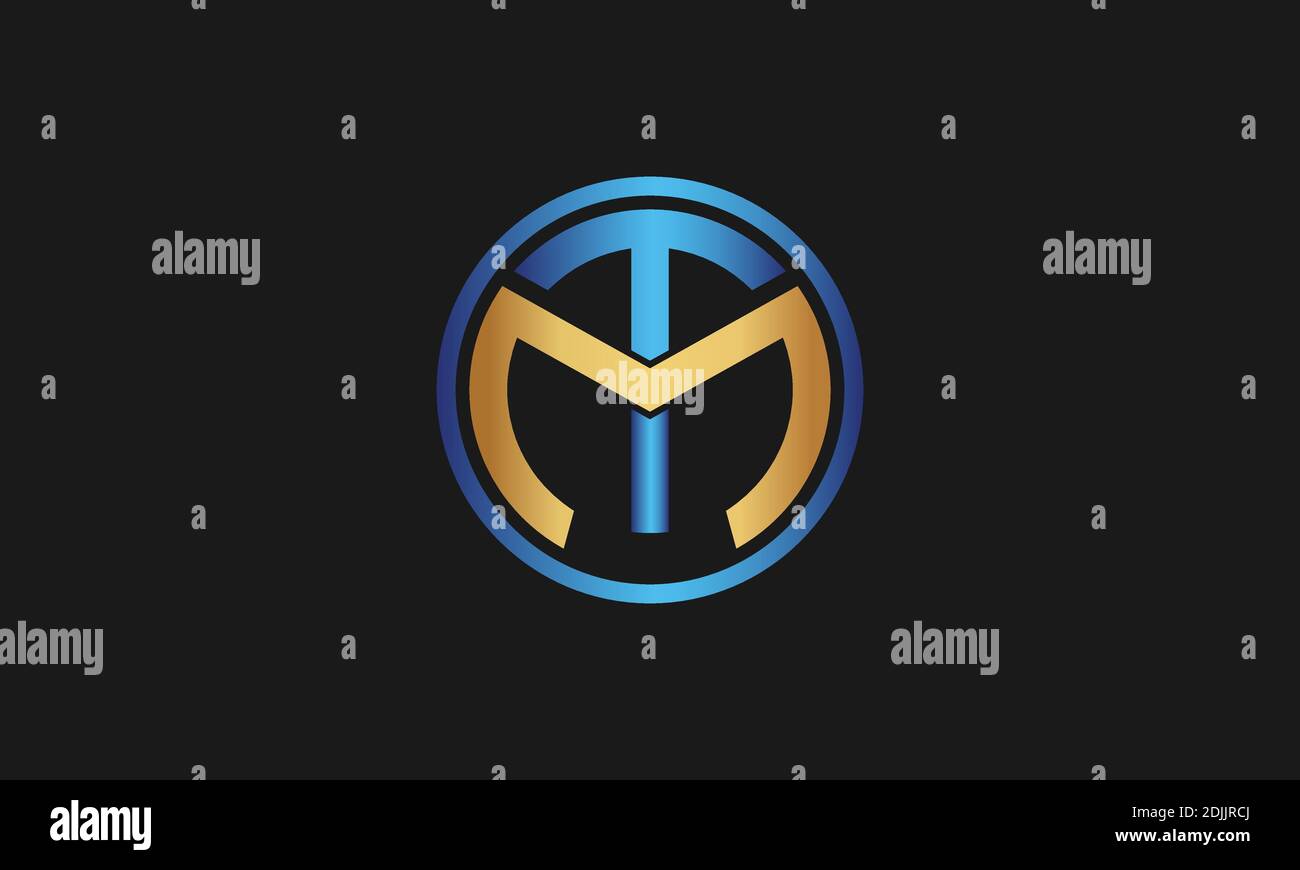 Logo T , M , TM , MT letter e monogramma. Lettera iniziale tm/mt logotipo nome azienda design. Illustrazione Vettoriale