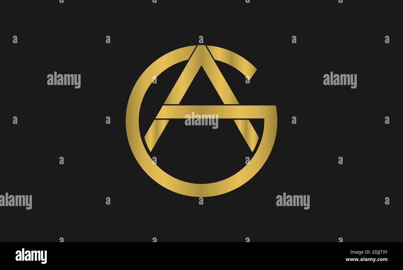 G , A , AG , GA logo e monogramma. Lettera iniziale logotipo ag/ga nome dell'azienda design. Modello moderno con logo GA Emblem Capital Letter Illustrazione Vettoriale