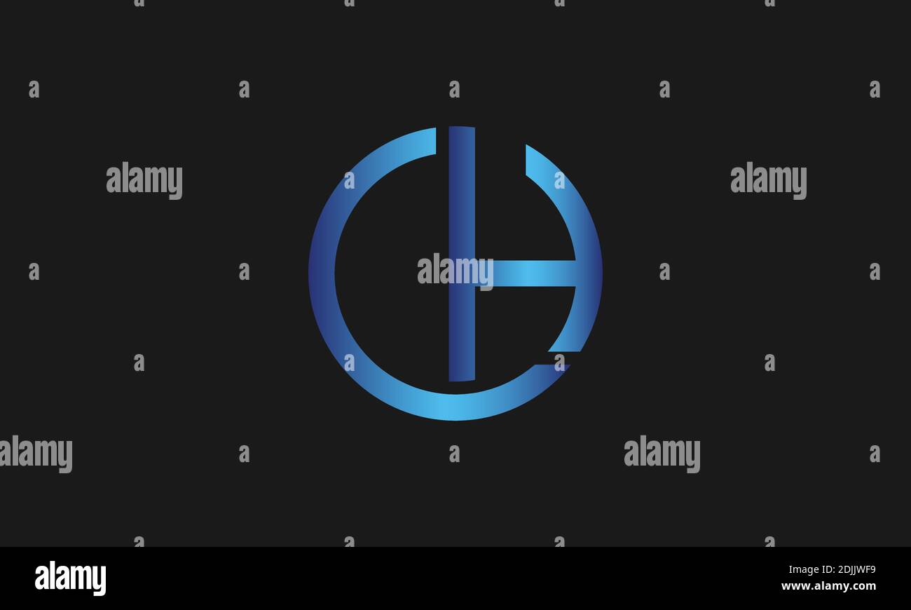 C, H, CH modello di disegno del logo della lettera icona dell'illustrazione vettoriale. Illustrazione Vettoriale