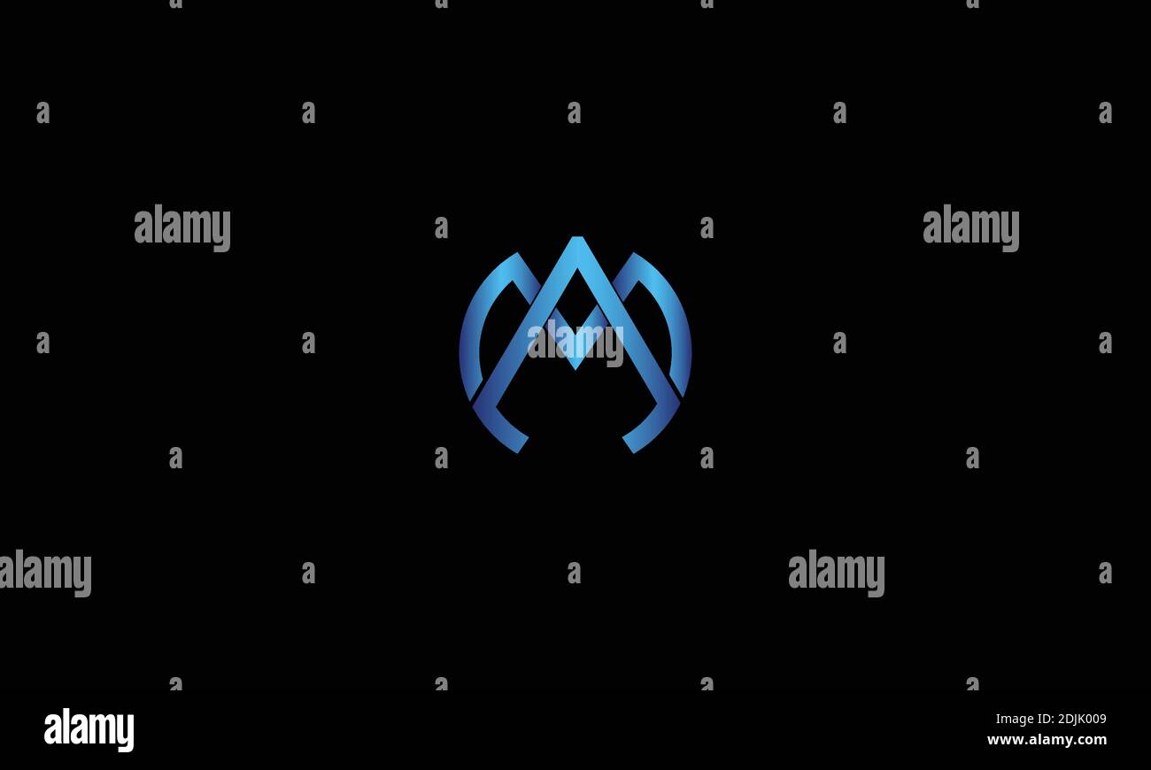 A, M, AM, ma Letter con logo Crown modello icona vettoriale disegno. Illustrazione Vettoriale
