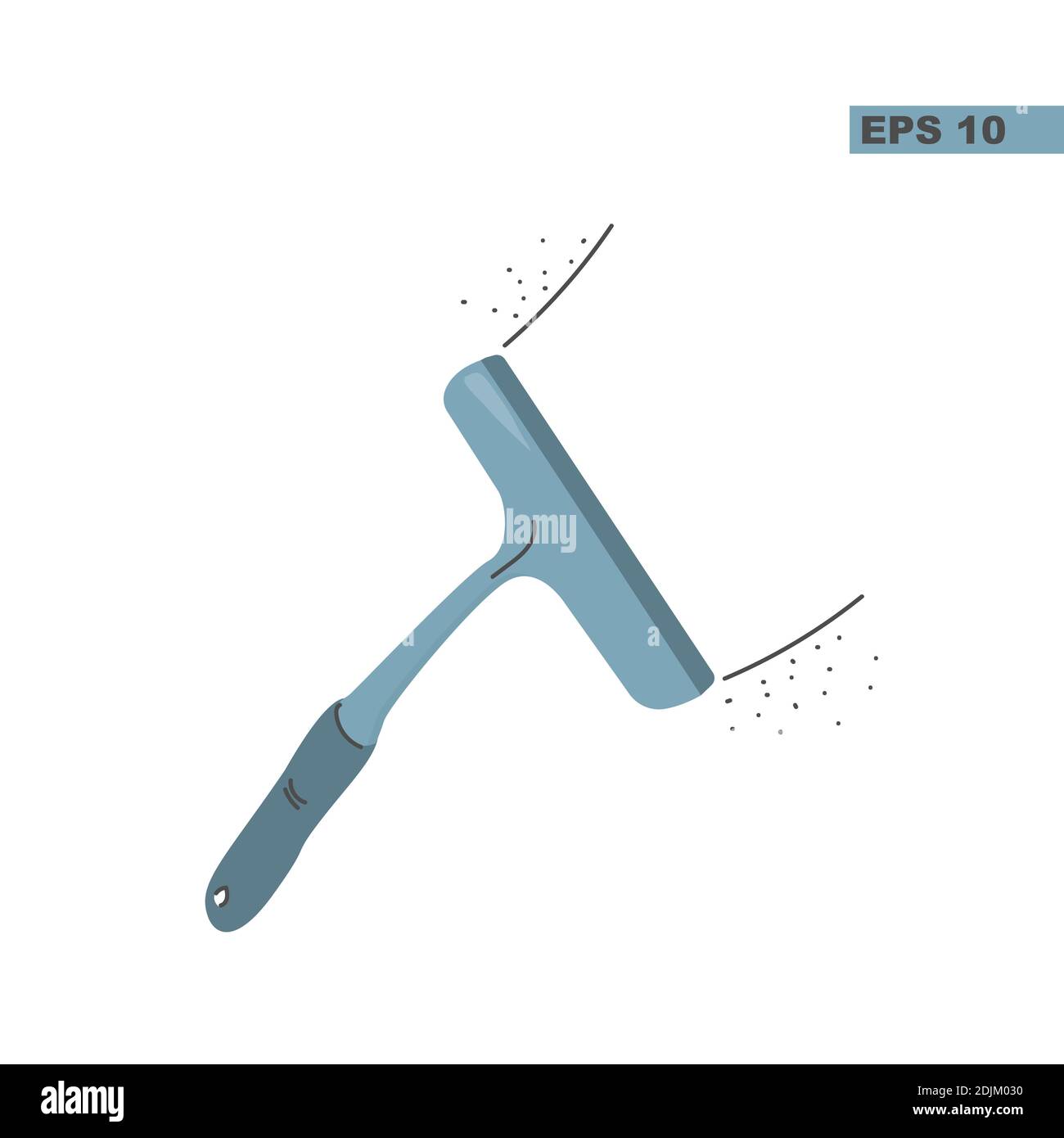 Detergente per vetri. Spazzola per vetri e finestre in auto. Immagine piatta vettoriale isolata su sfondo bianco. Illustrazione Vettoriale