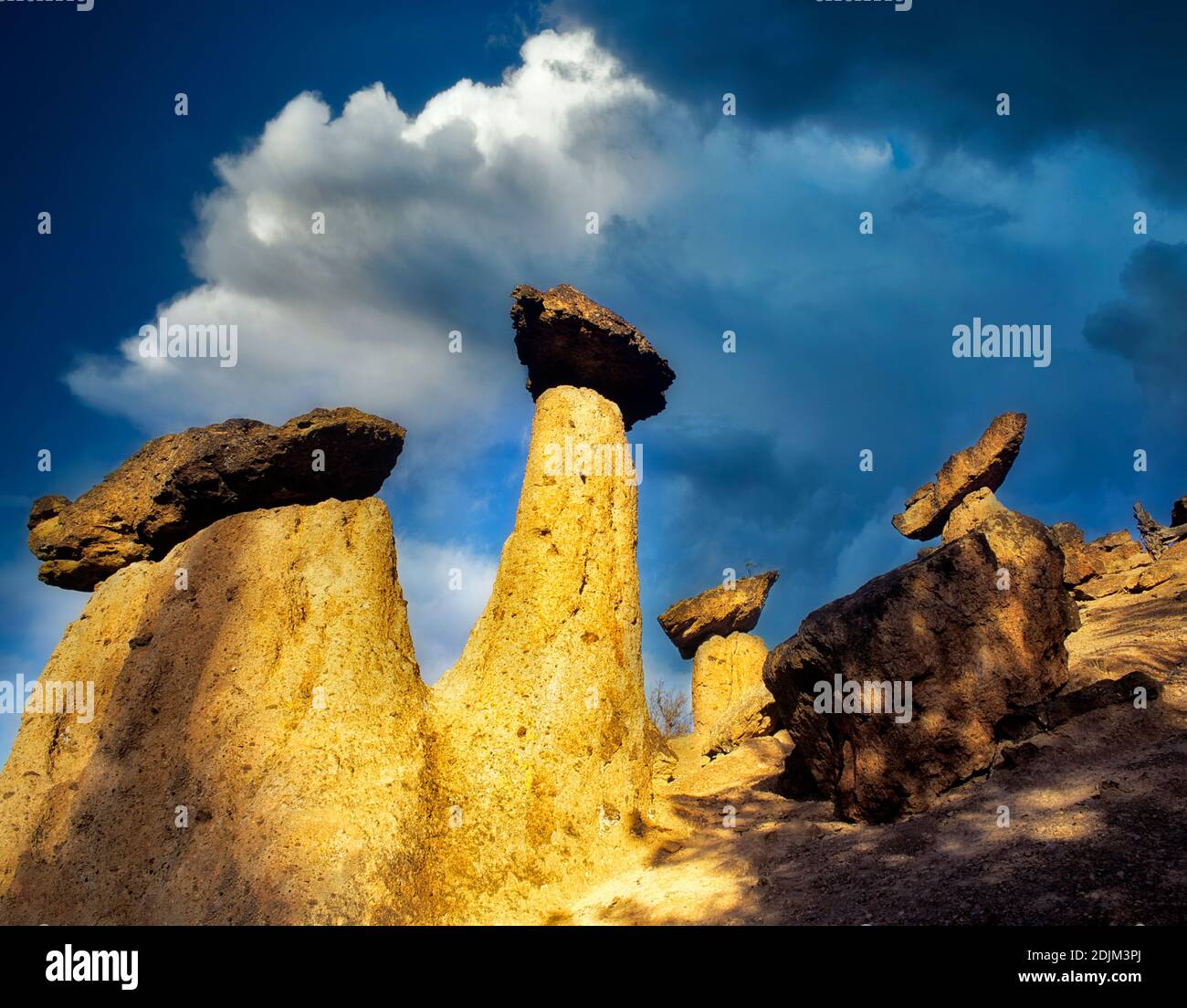 Rocce di bilanciamento. Vicino al Lago di Billy Chinook, Oregon. Foto Stock