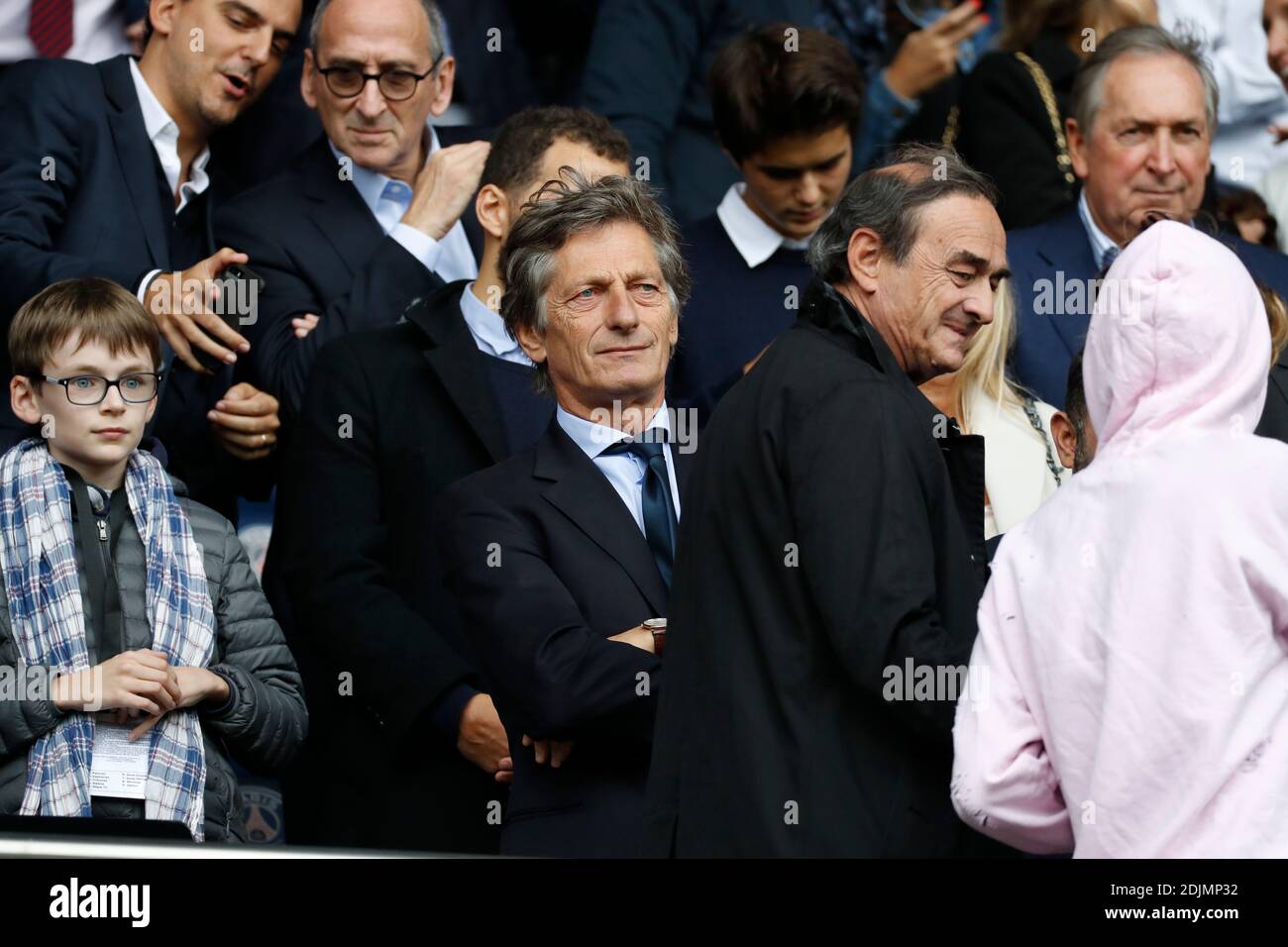 Nicolas de Tavernost, proprietario della TV M6, durante la prima partita di calcio della lega francese, PSG vs Bordeaux a Parc des Princes, Francia, il 1° ottobre 2016. PSG ha vinto 2-0. Foto di Henri Szwarc/ABACAPRESS.COM Foto Stock