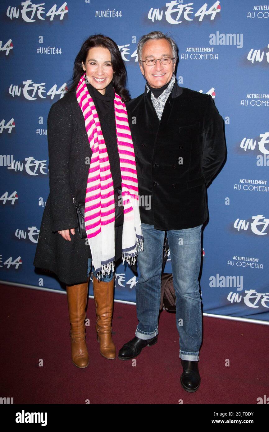 Marie Fugain et Laurent Petitguillaume arrivent au photocall du spectacle musical un Ete 44 au Comedia a Paris, France le 9 novembre 2016. Foto di Nasser Berzane/ABACAPRESS.COM Foto Stock