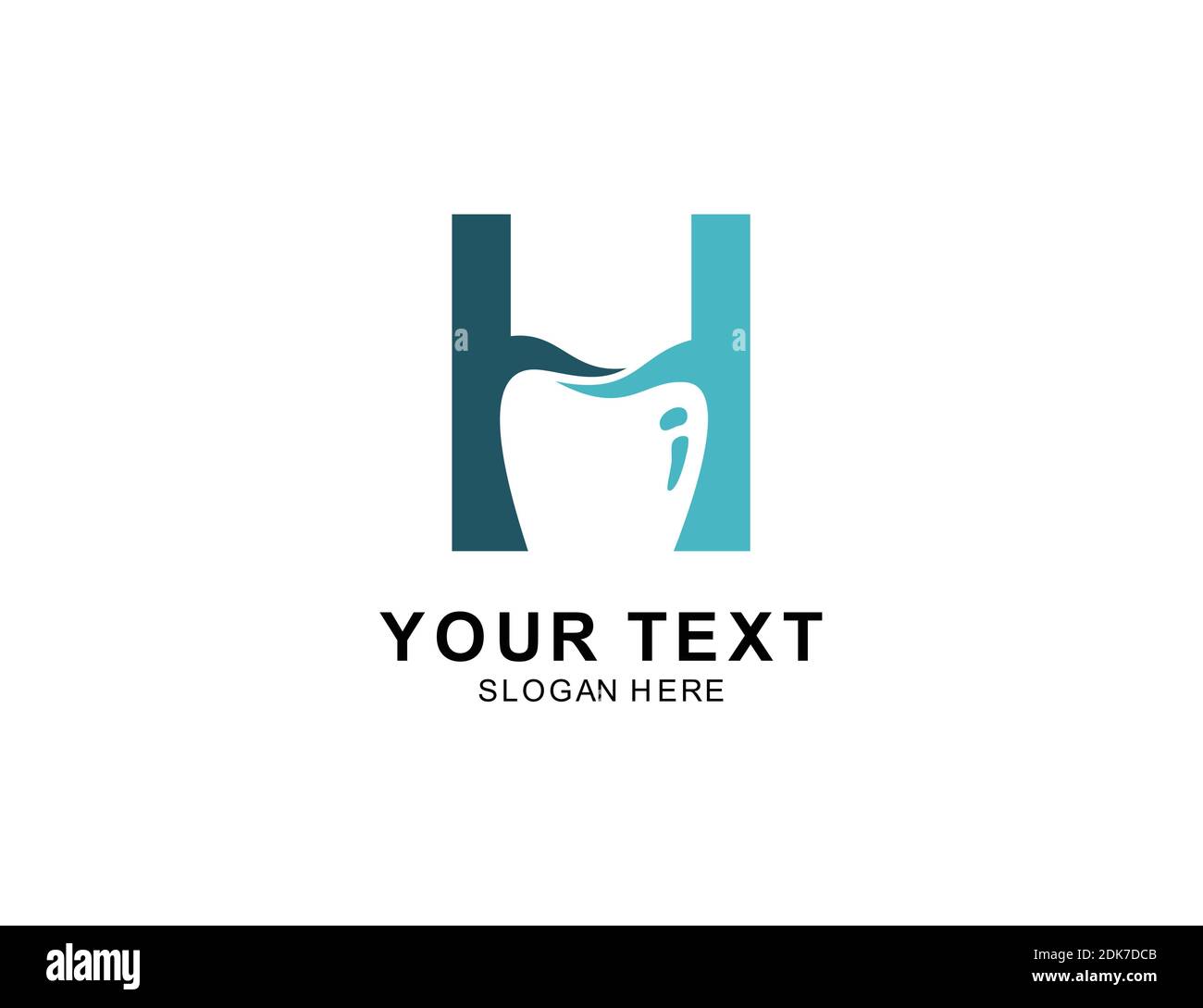 Modello con lettera H o logo dentale per la clinica Illustrazione Vettoriale