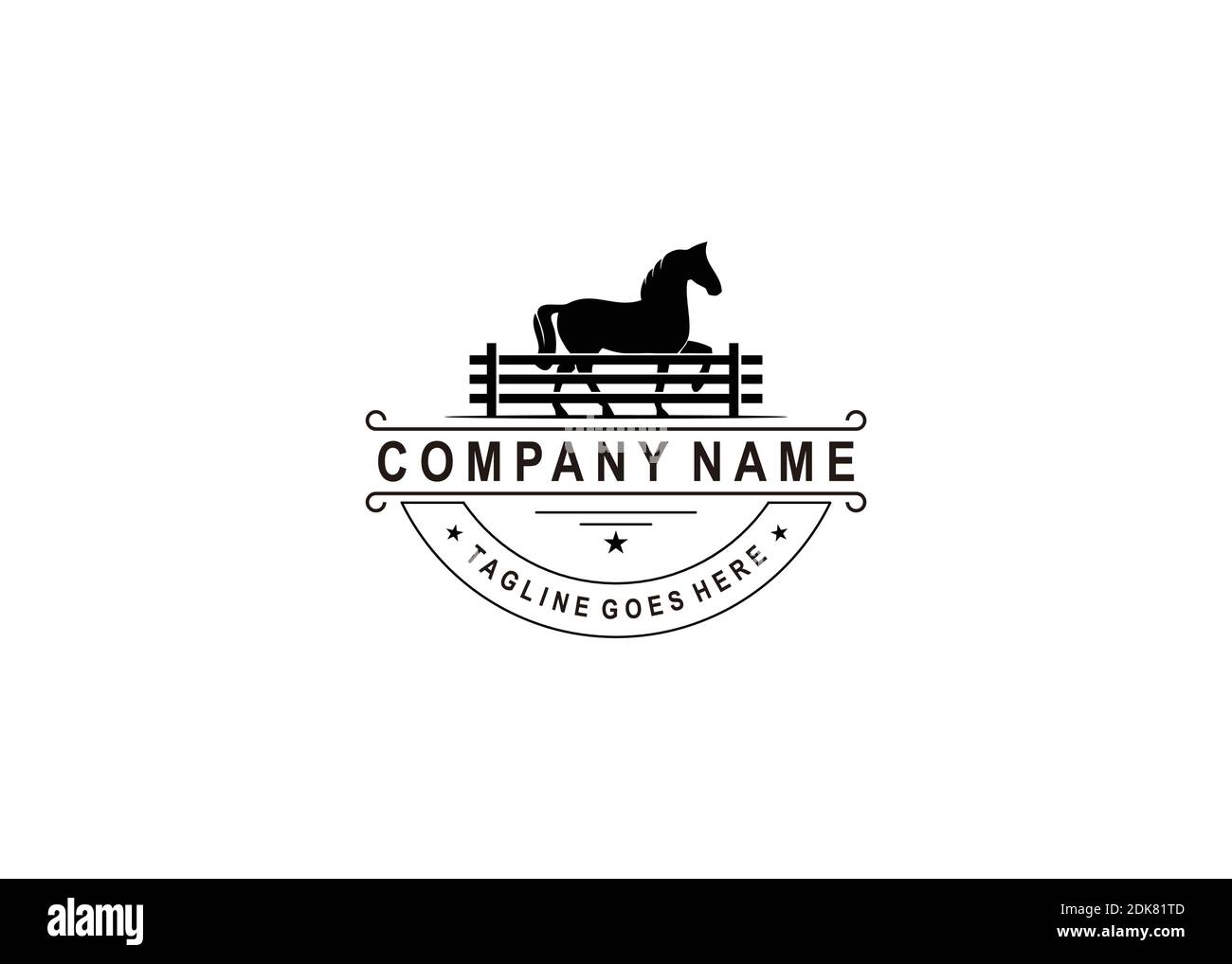 Retro Vintage Cattle / Beef Emblem Label logo design e. ispirazione simbolo cavallo Illustrazione Vettoriale