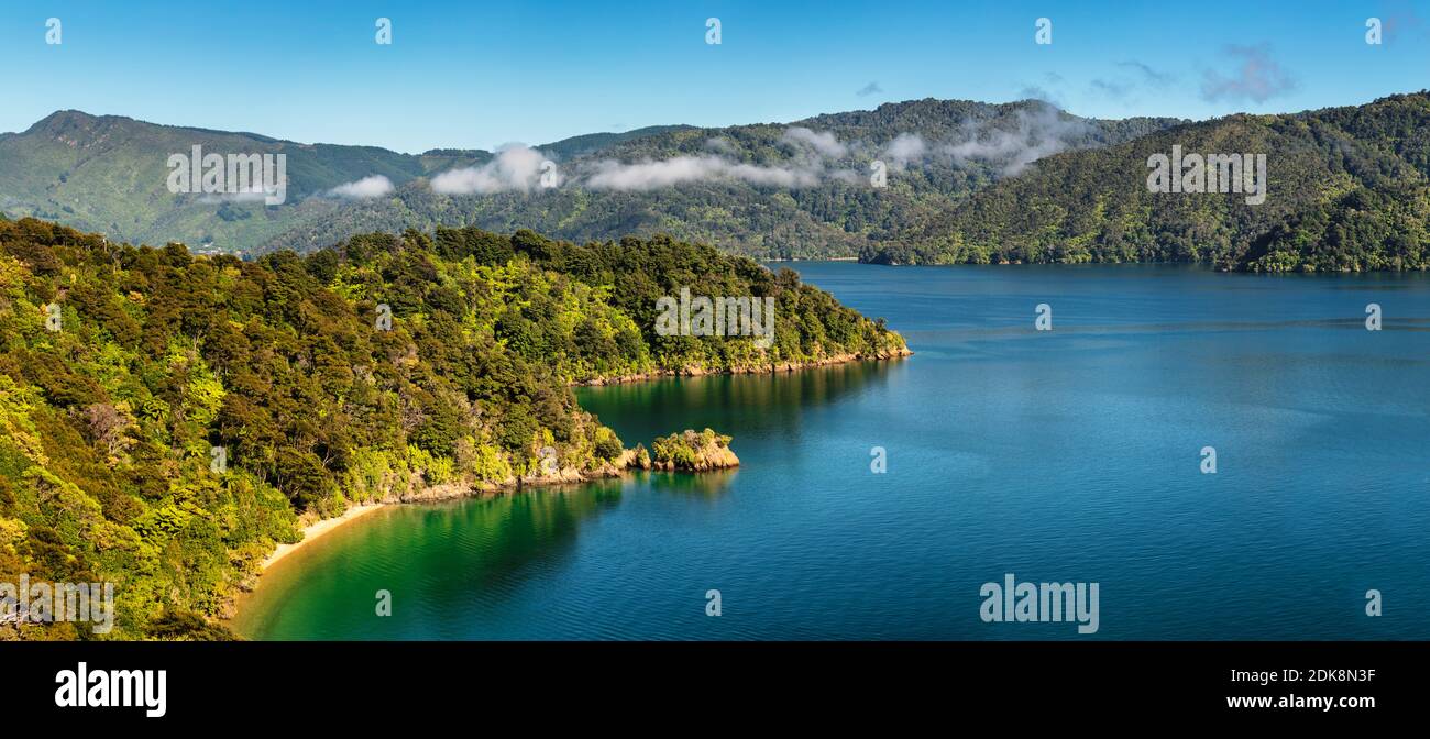 Governor's Bay, Queen Charlotte Sound, Marlborough Sounds, Picton, South Island, Nuova Zelanda Foto Stock