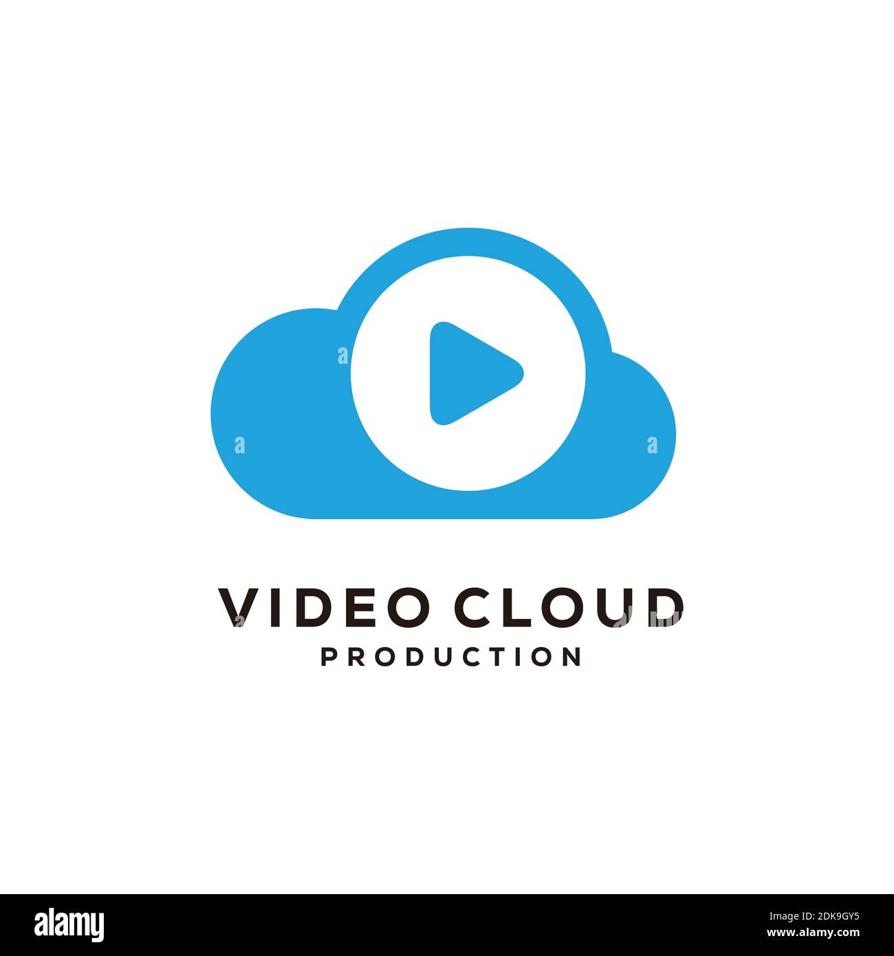 Modello di progettazione di Logo per il cloud video Illustrazione Vettoriale