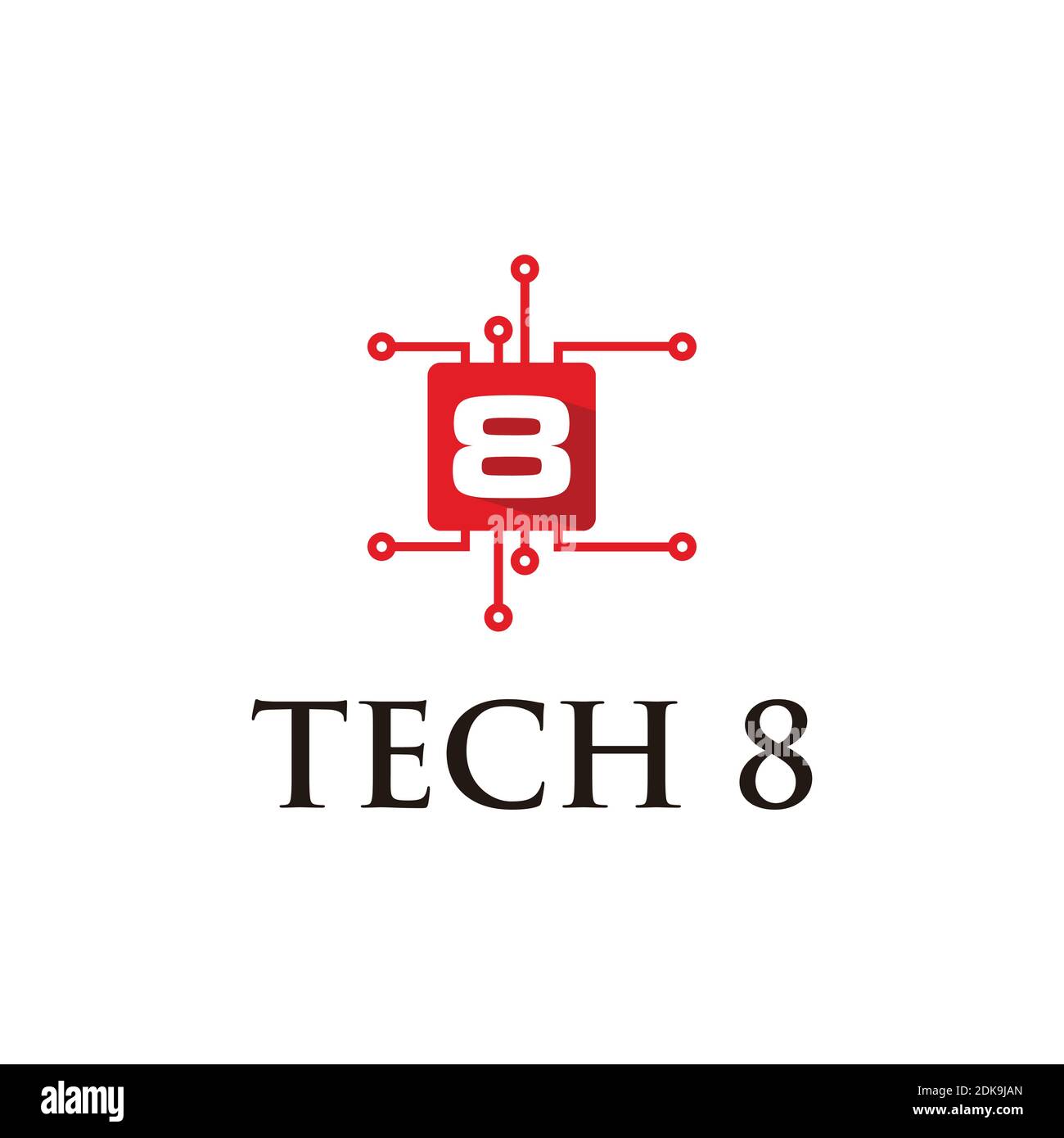 Logo tecnologico semplice design tecnologico Illustrazione Vettoriale