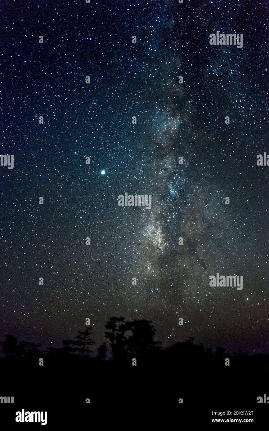 Cieli notturni con la Via Lattea Foto Stock