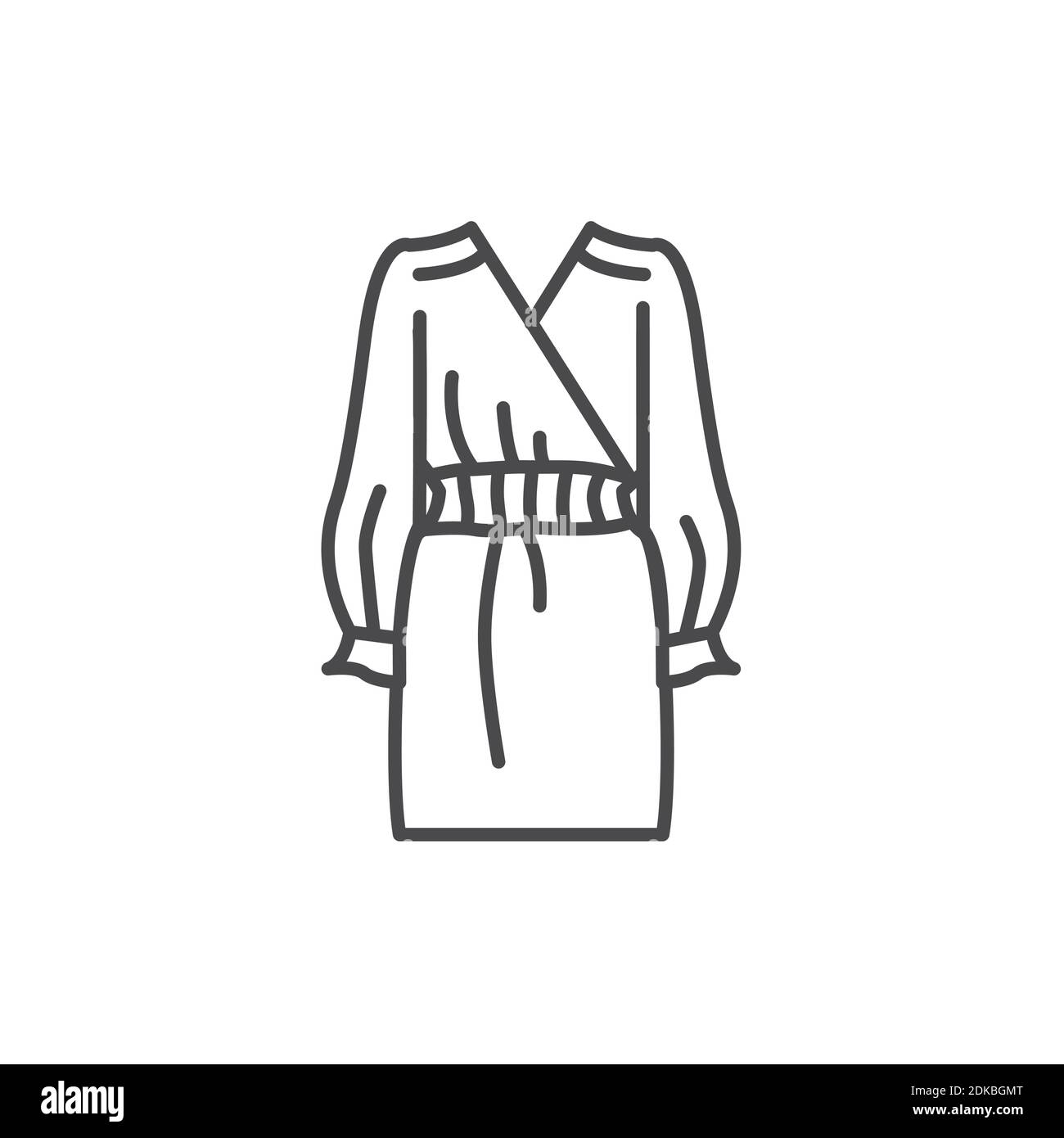 Icona della linea di colore del vestito. Pittogramma per pagina web, app mobile, promo. Illustrazione Vettoriale
