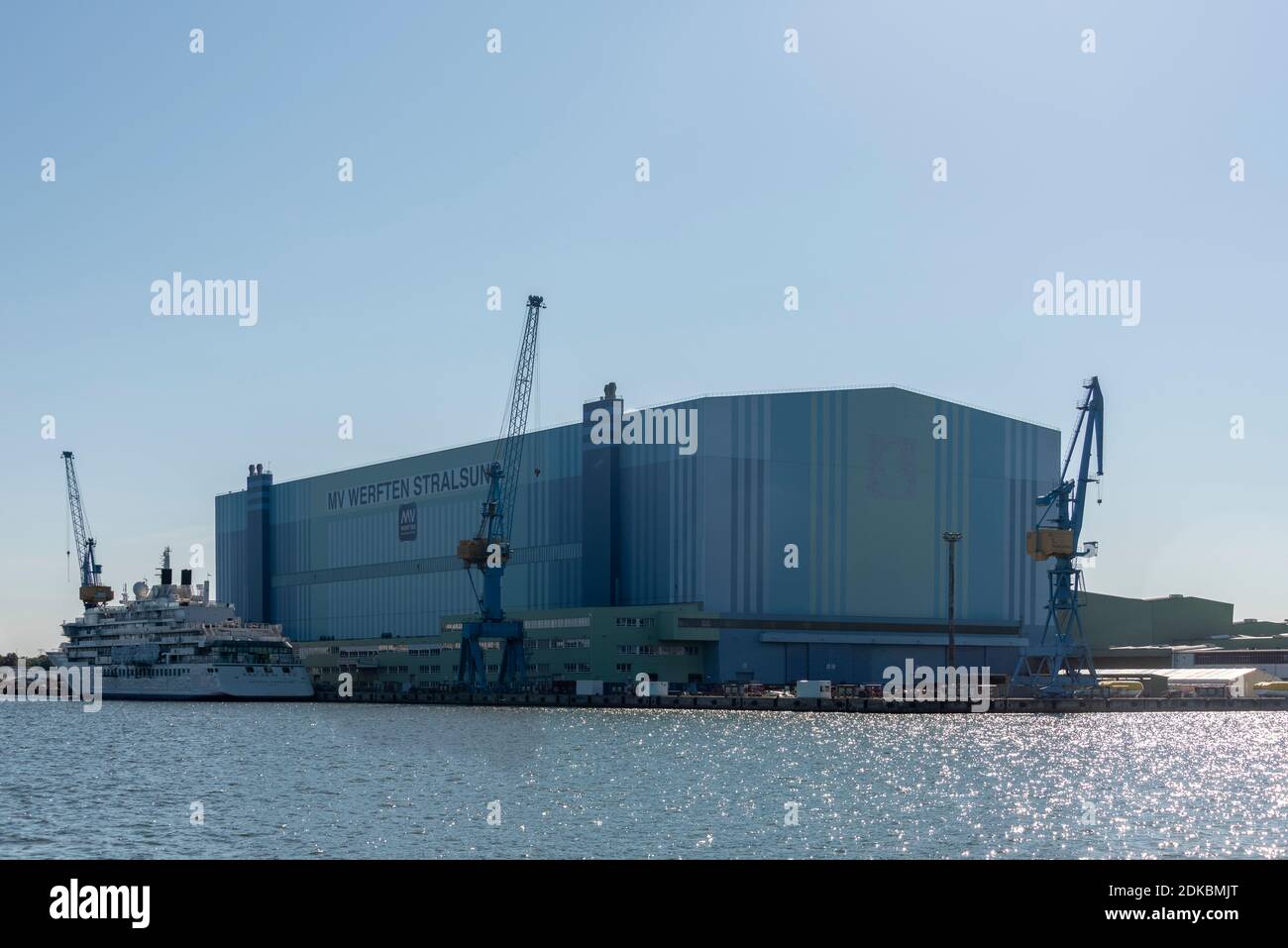 Germania, Meclemburgo-Pomerania occidentale, Stralsund, MV cantieri navali Foto Stock
