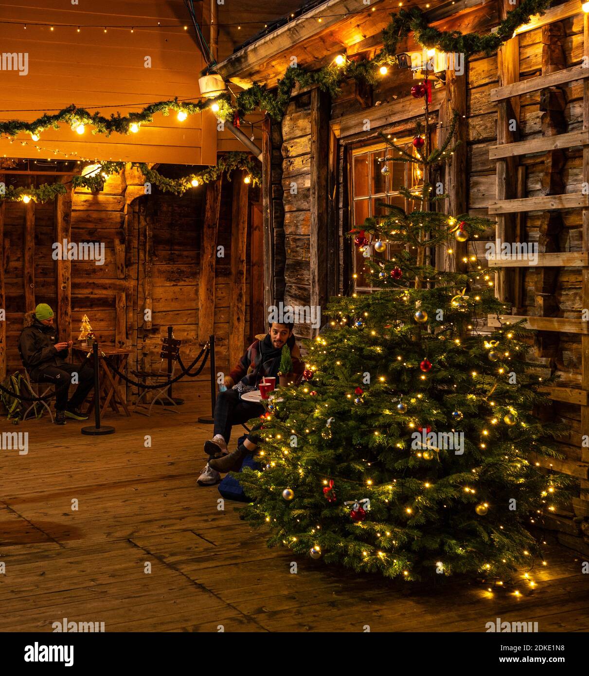 Natale a Bergen, Norvegia. Foto Stock