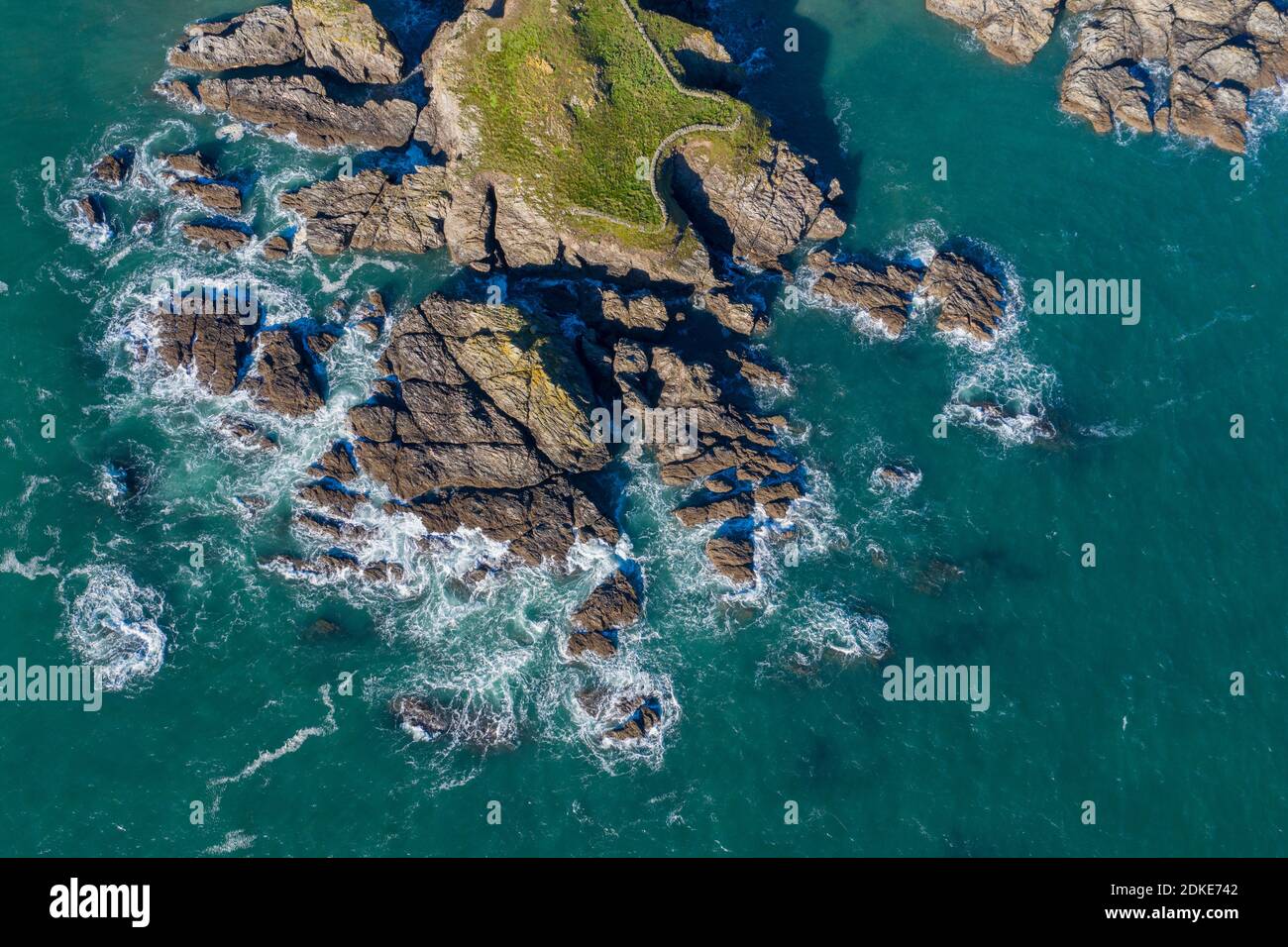 Punto di partenza il faro in Devon. Foto Stock