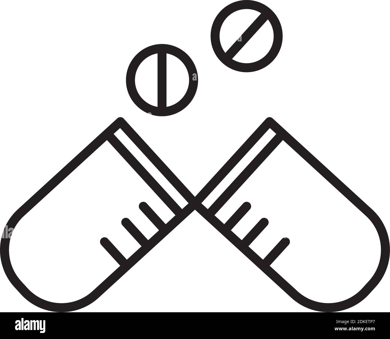 capsule e pillole farmaci stile linea icona disegno vettoriale illustrazione Illustrazione Vettoriale