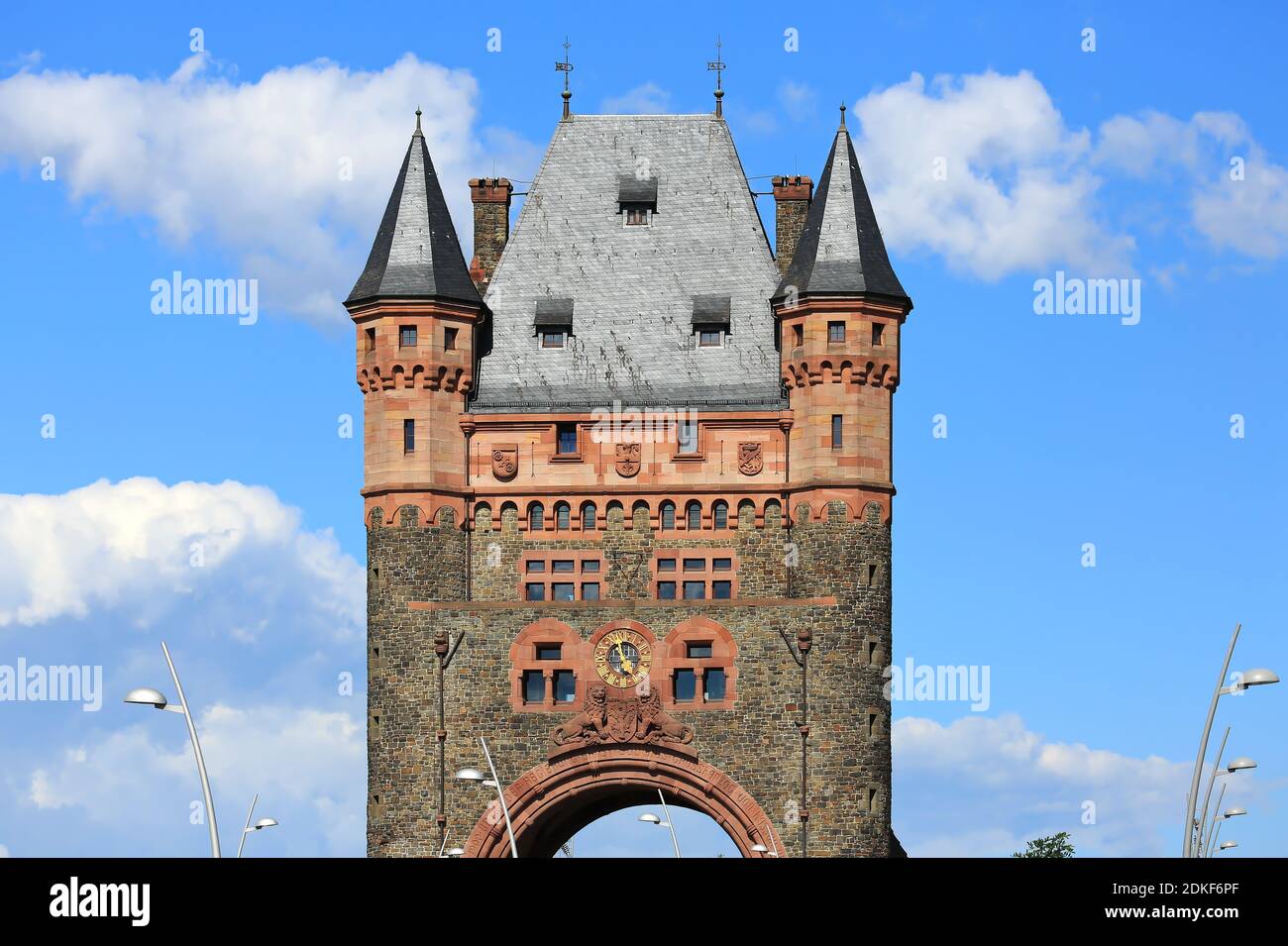 Nibelungen Bridge è una vista di Worms Foto Stock