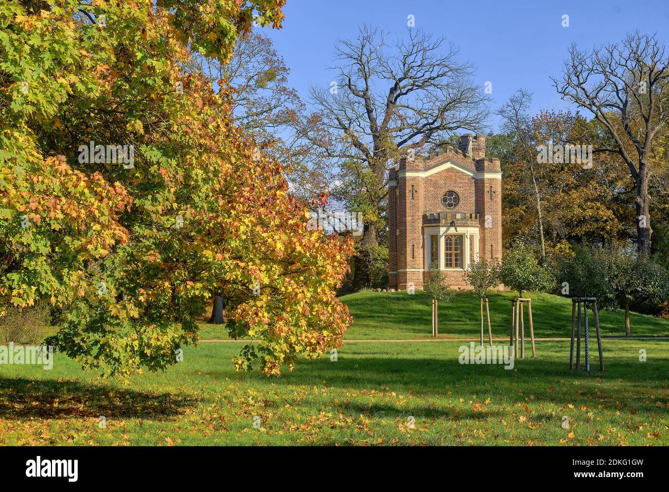 Padiglione giardino (casa serpente) nel Parco Luisium vicino a Dessau, Sassonia-Anhalt, Germania Foto Stock