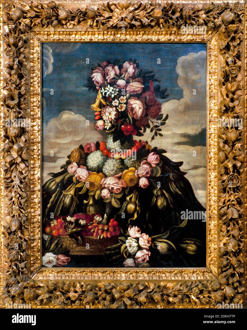 Giuseppe Arcimboldo 1527 - 1593 titolo dell'opera. Allegoria di primavera. Olio su tela cm 51 x 72. Foto Stock