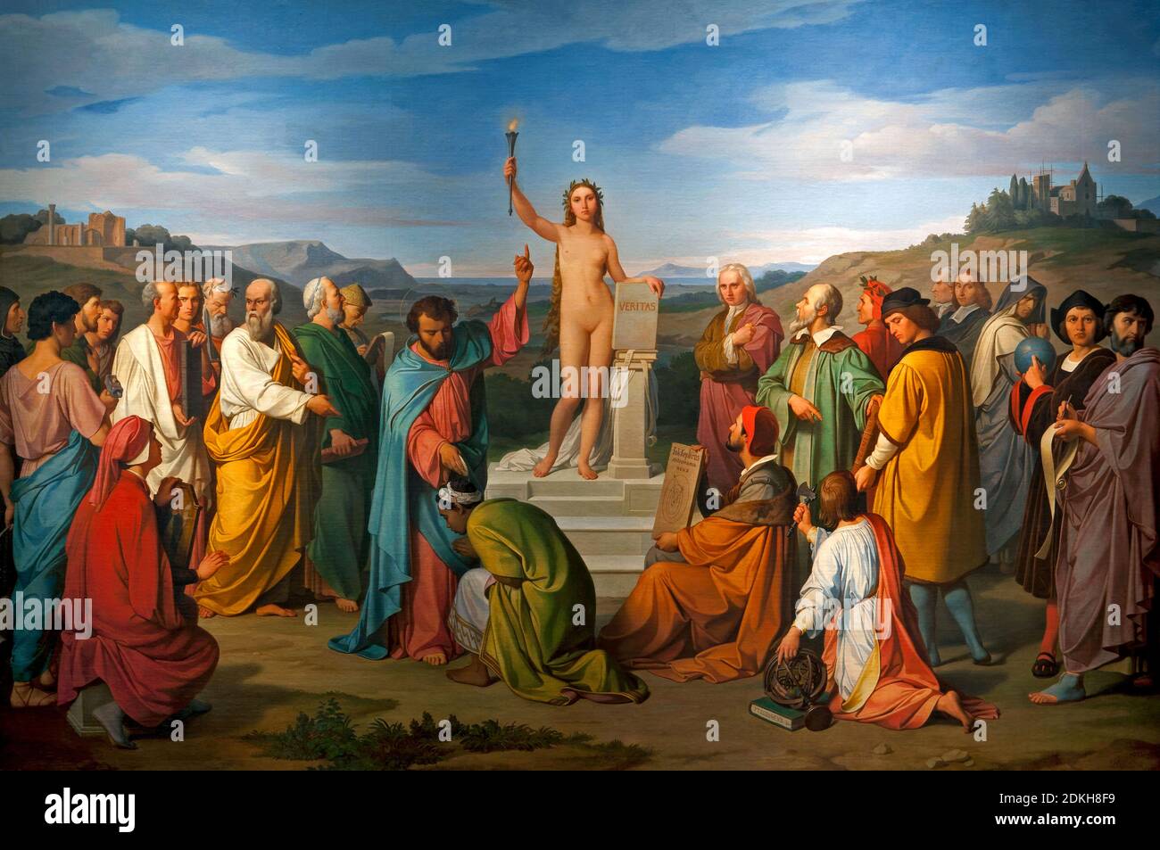 Luigi Mussini. 1813-1888. Il trionfo della verità. Dipinto ad olio su tela cm 143.5 x 213. Foto Stock