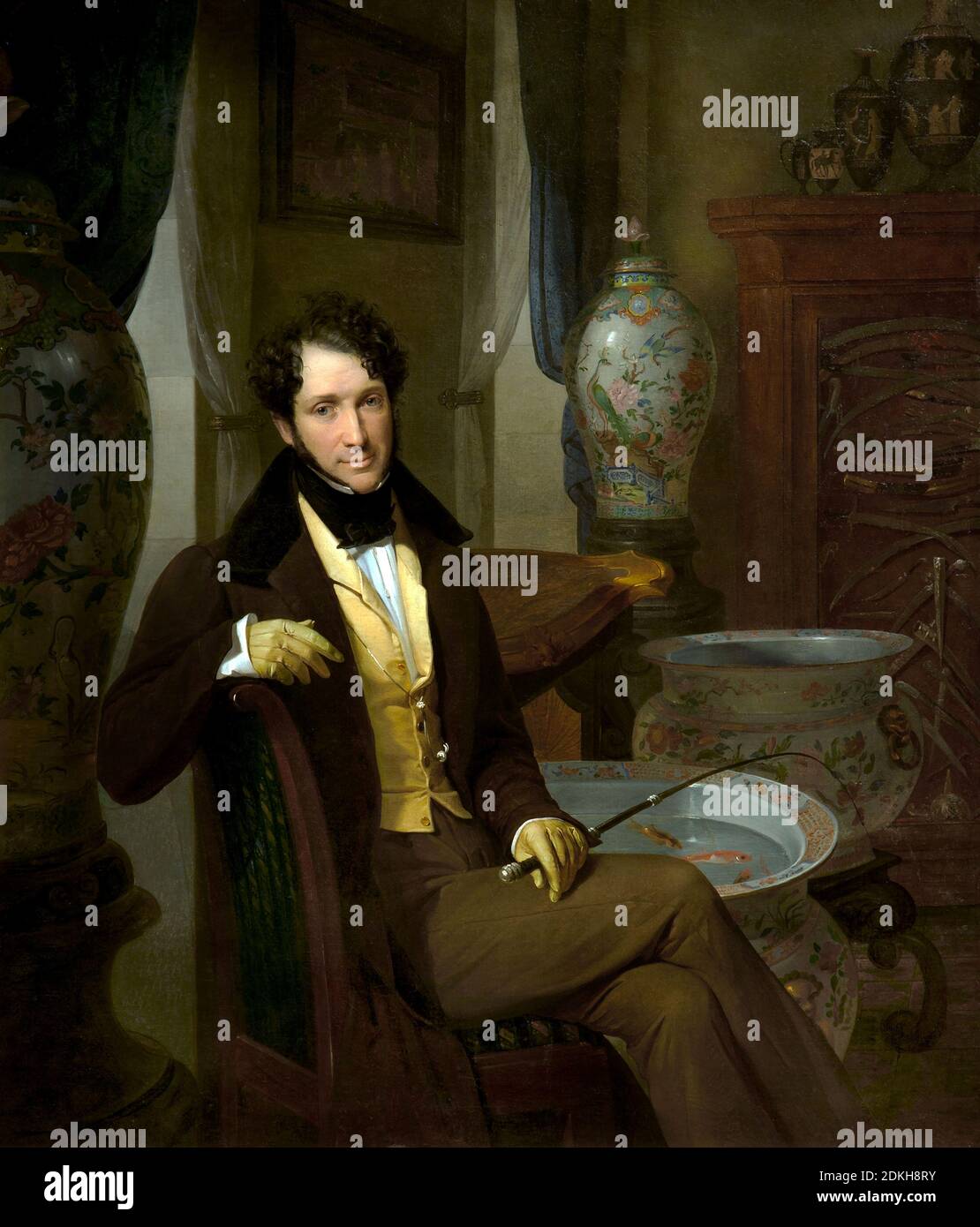 Giuseppe Molteni. 1800-1867. Ritratto di Antonio Visconti Aimi. 1830-1835. dipinto ad olio su tela cm 134 x 114. Foto Stock