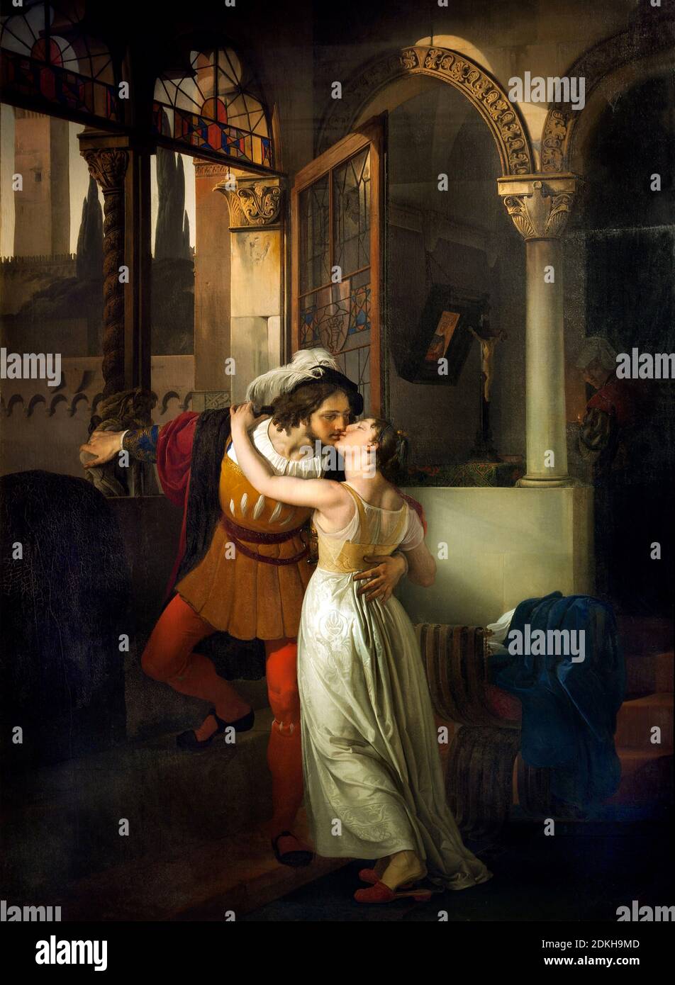 Francesco Hayez. 1791-1882. L'ultimo bacio che Romeo diede a Giulietta. 1823. dipinto ad olio su tela cm 291 x 201.8. Foto Stock