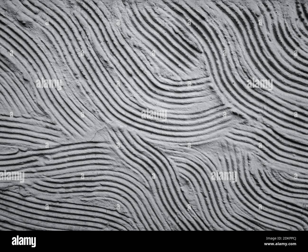 Parete decorativa intonacata come sfondo astratto creativo in colore grigio estremo con spazio di copia - colore del concetto anno 2021. Messa a fuoco selettiva Foto Stock