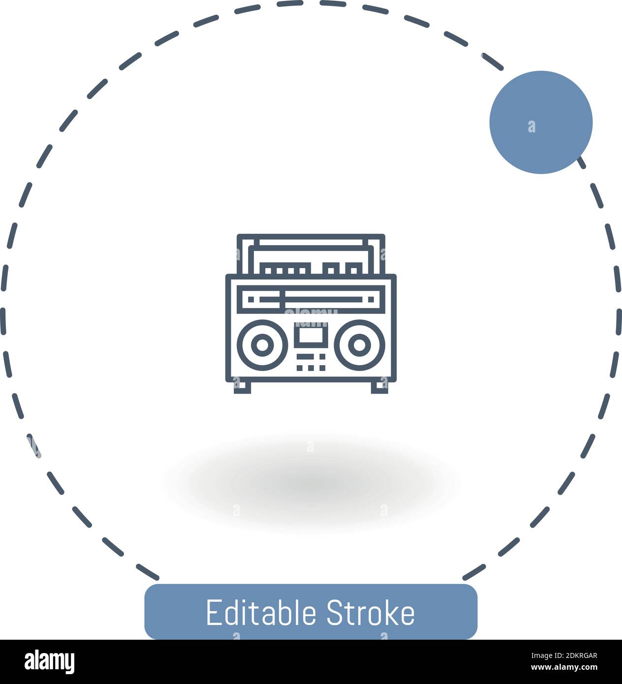 icona del vettore della cassetta radio icone del contorno del tratto modificabili per il web e mobile Illustrazione Vettoriale